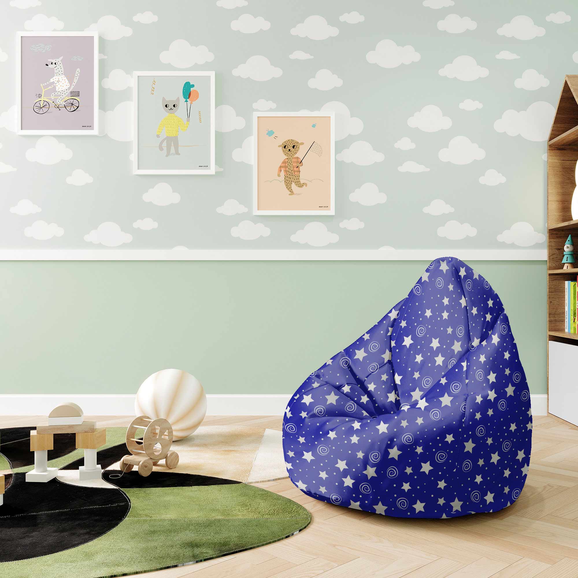 Pearshape Puff Night Sky Pattern