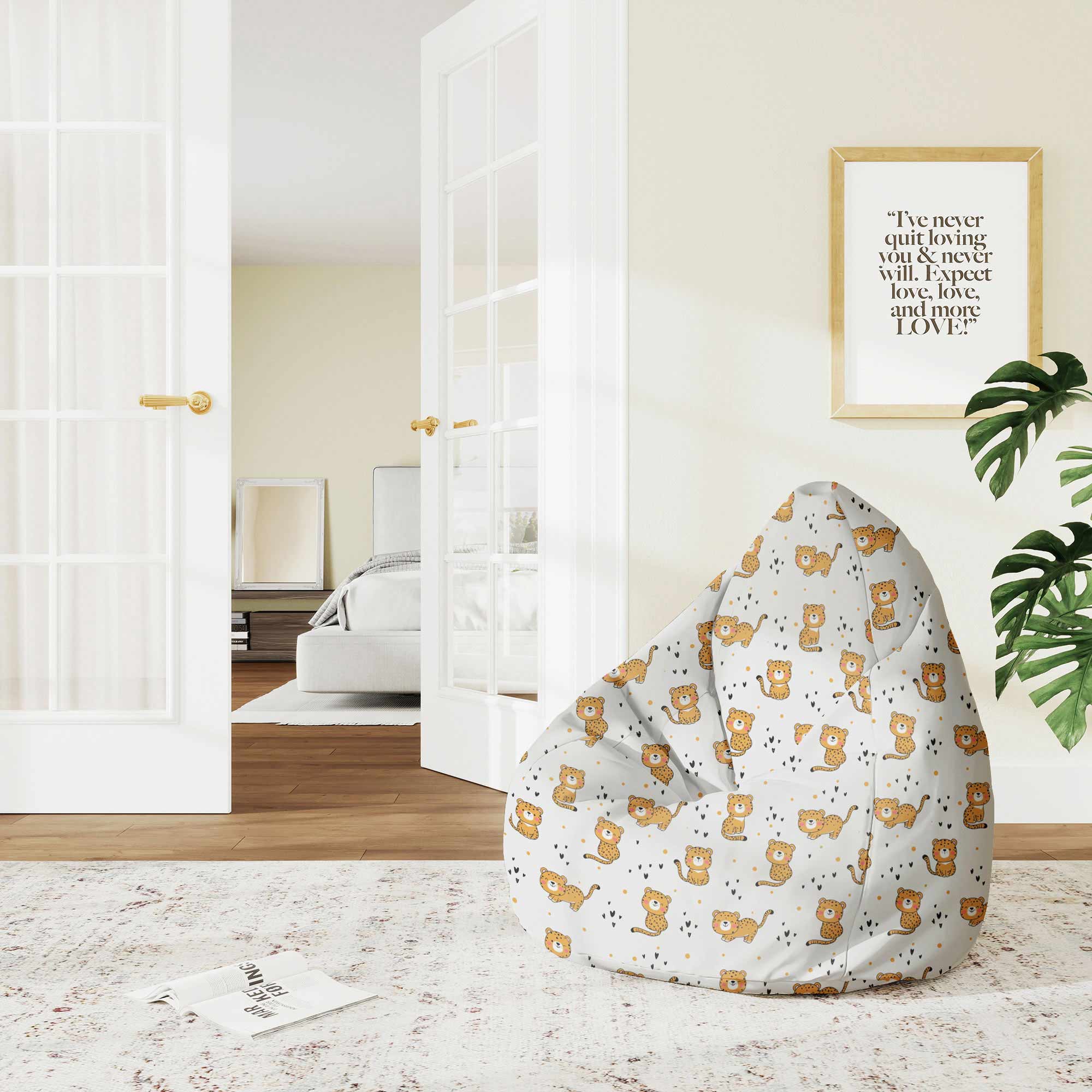 Sedací vak Pearshape Baby Tiger-M-Velvet