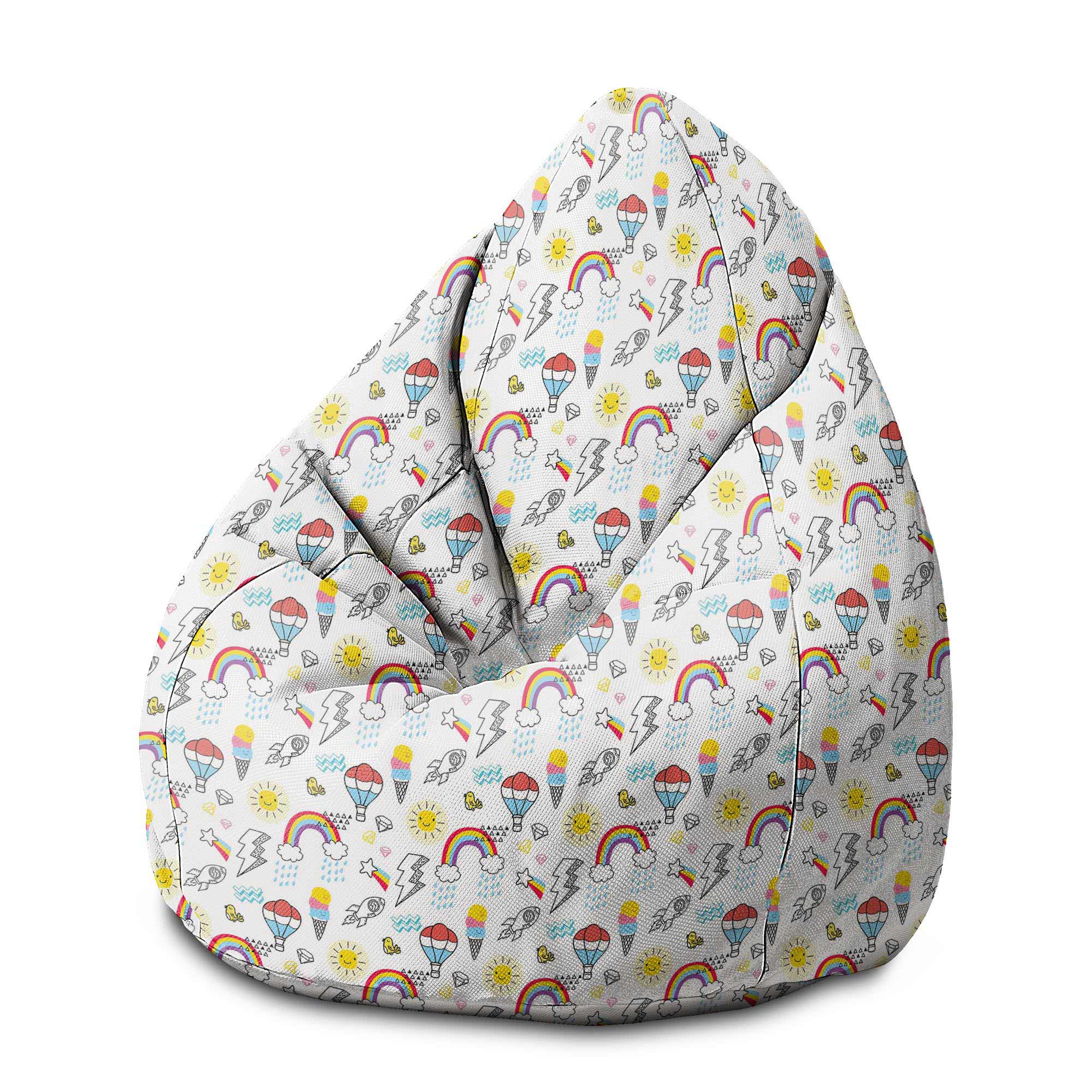 Sedací vak Pearshape Balóny a Dúhy-M-Velvet