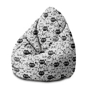 Sedací vak Pearshape Čierne a Biele Mačky-M-Oxford