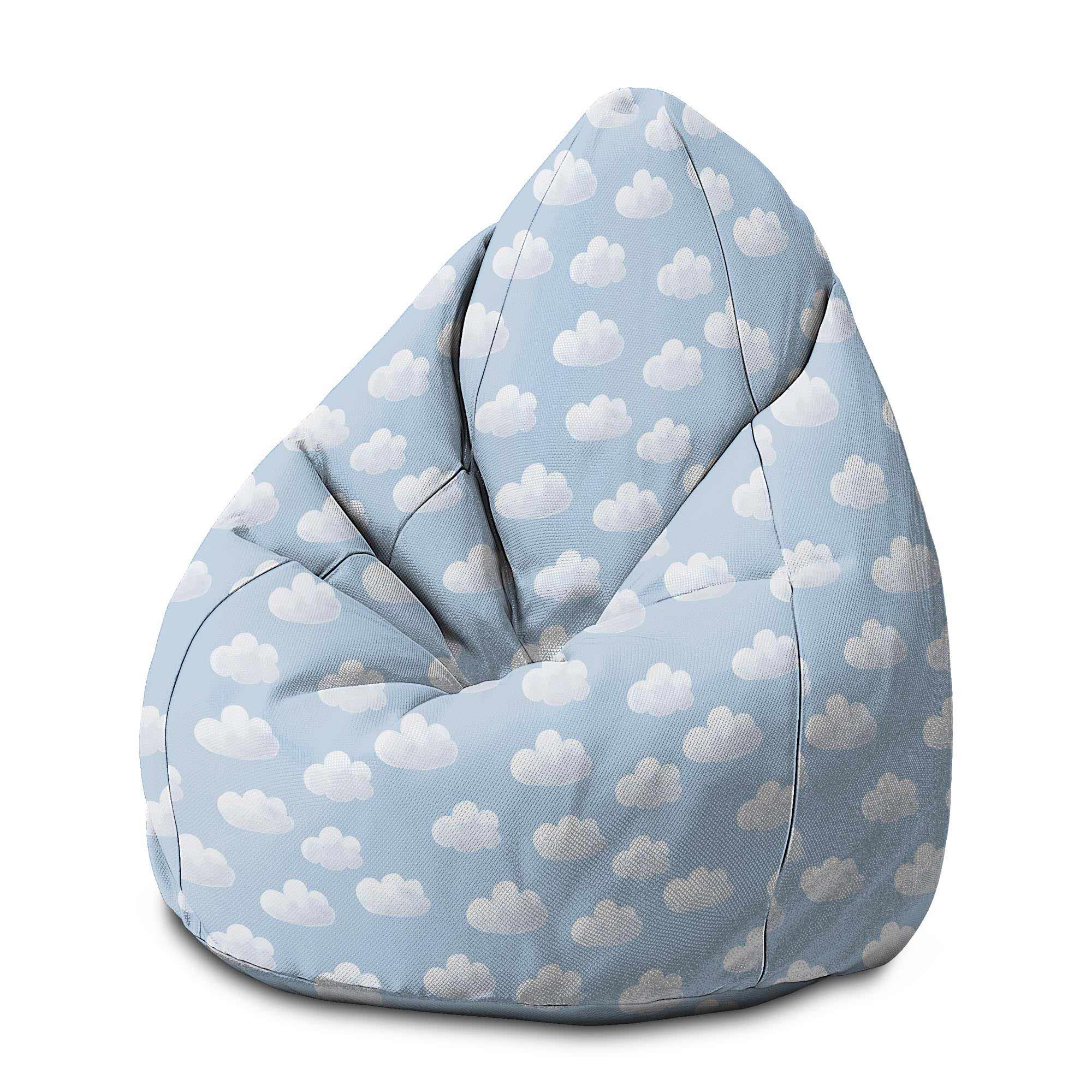 Sedací vak Pearshape Modré Oblaky-M-Velvet