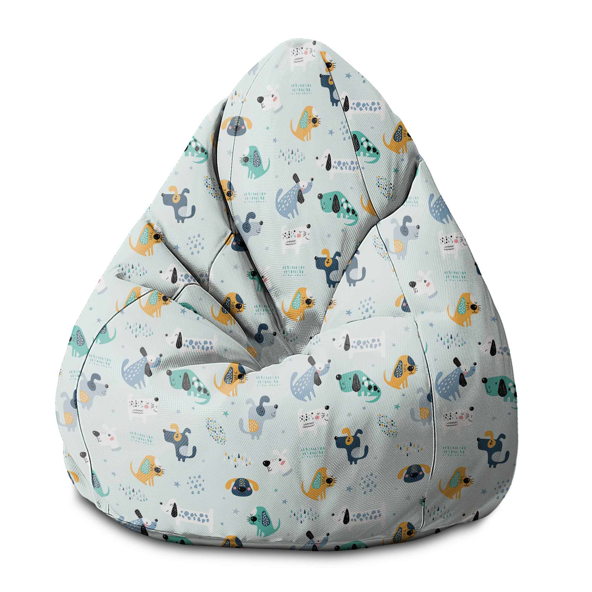 Puf Birnenform Cartoon Bunte Hunde-S-Samt