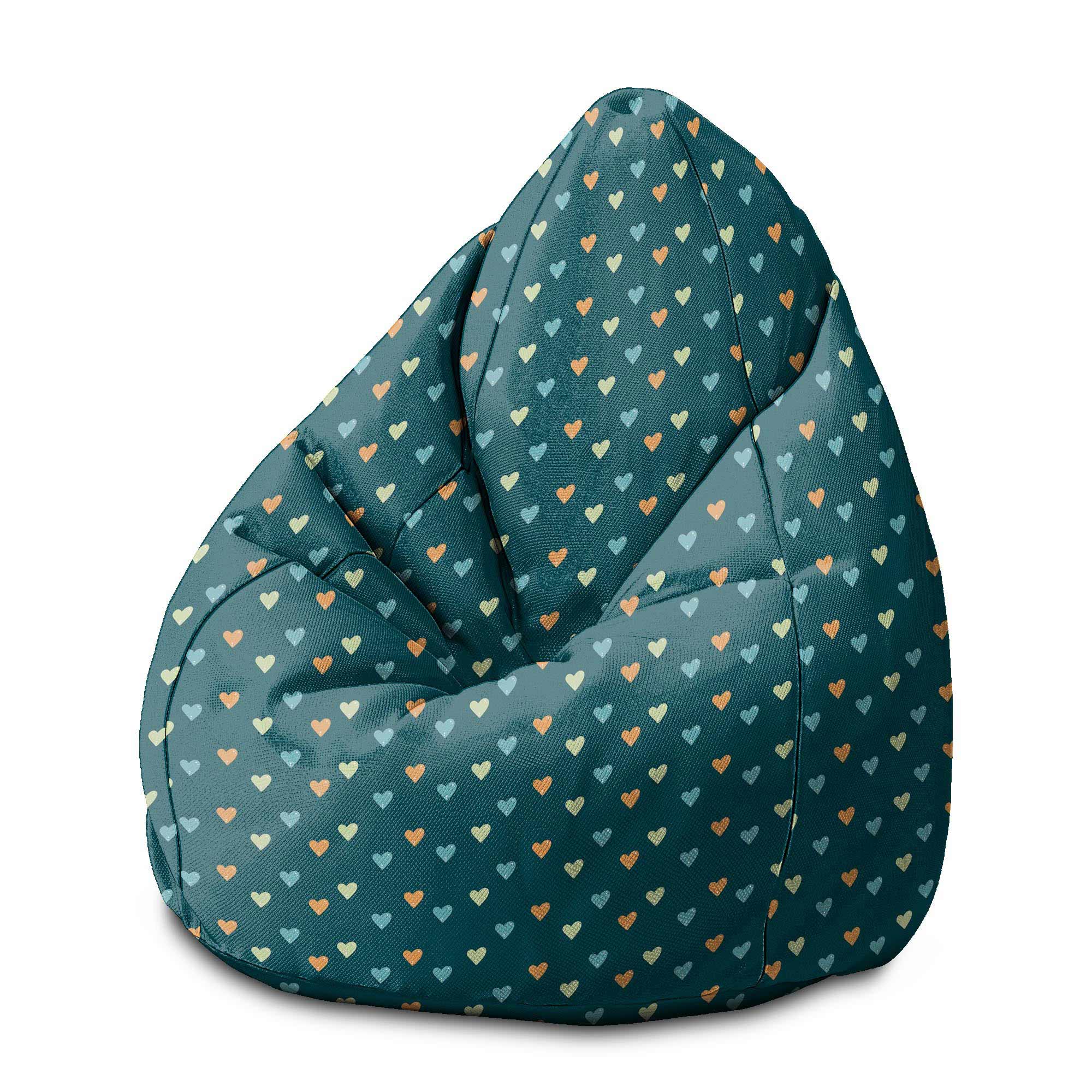 Puf Pearshape Barevná Srdíčka-M-Oxford