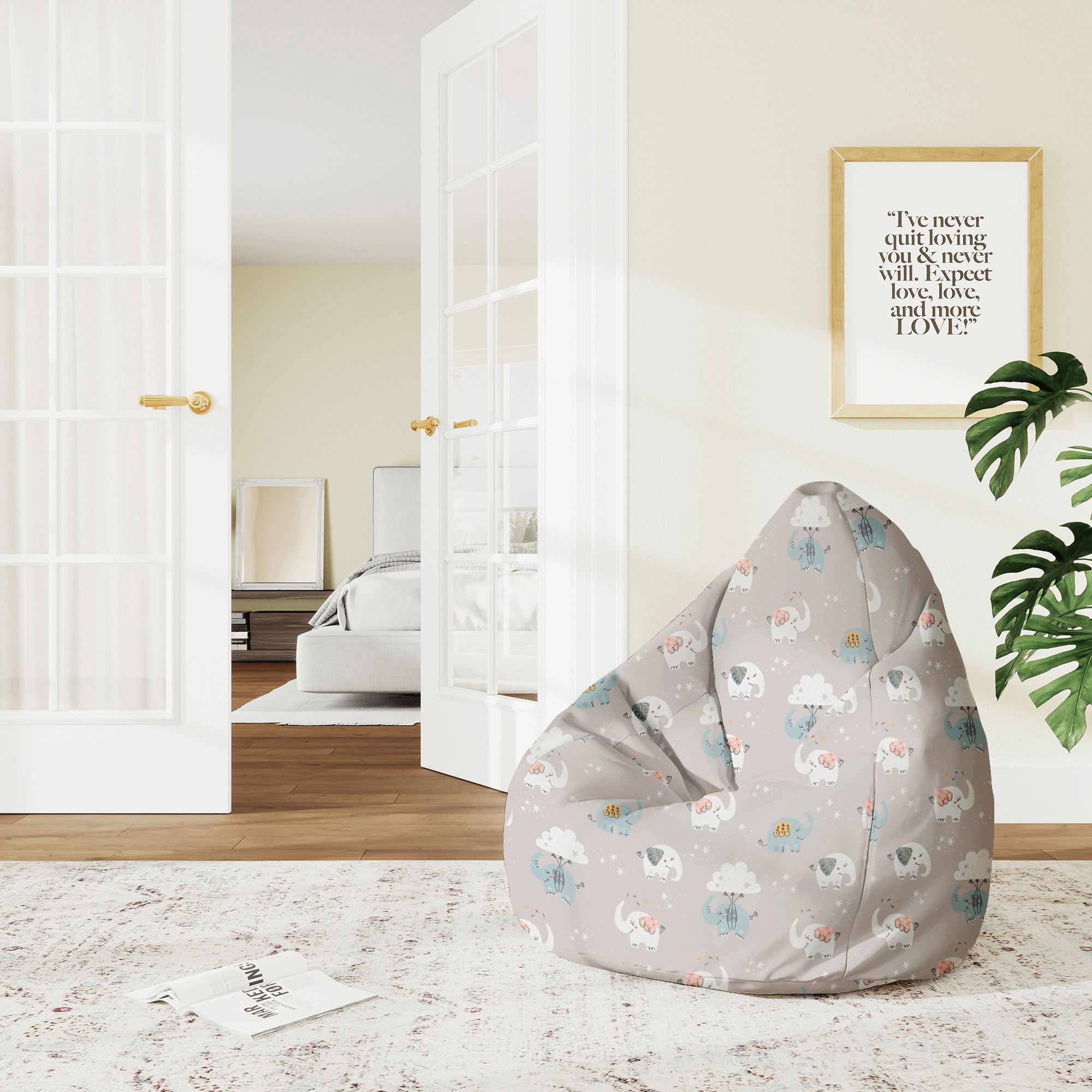 Puf Pearshape Lietajúci Slon-M-Velvet