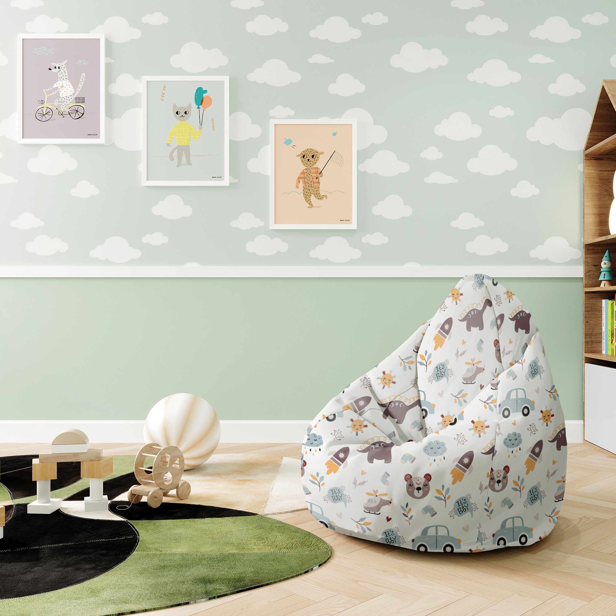 Sedací vak Pearshape It's a Boy-S-Velvet