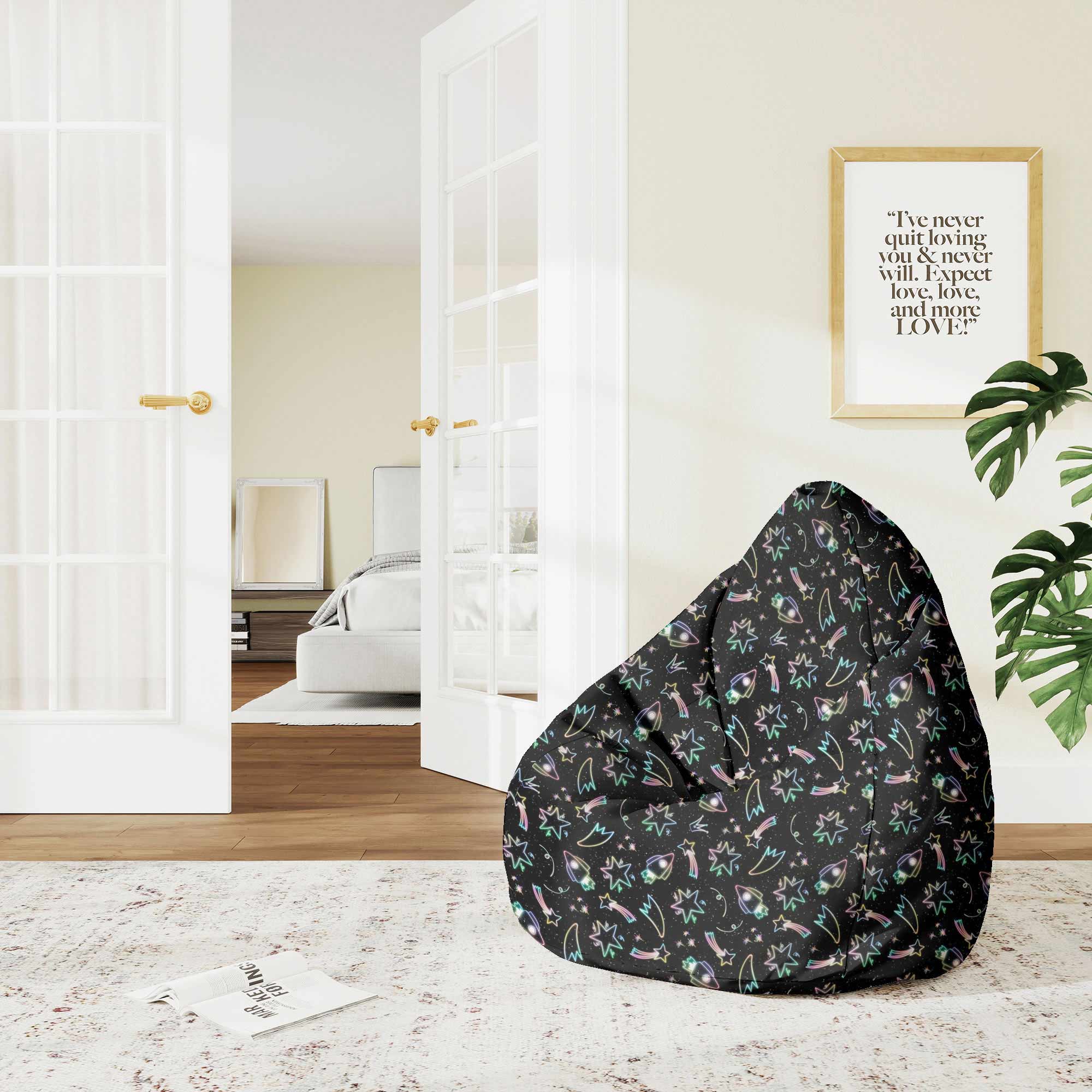 Sedací vak Pearshape Neon Galaxy-M-Velvet