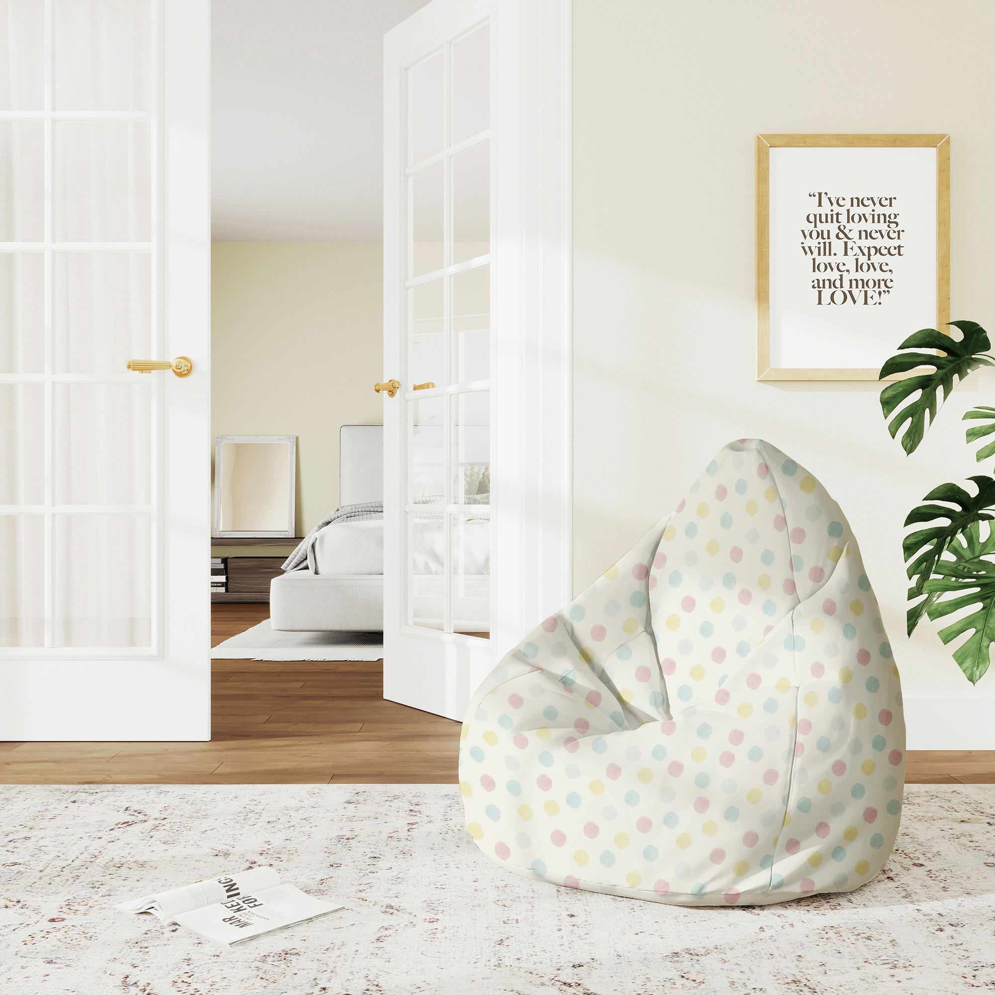 Sedací vak Pearshape Pastel Spots-M-Oxford