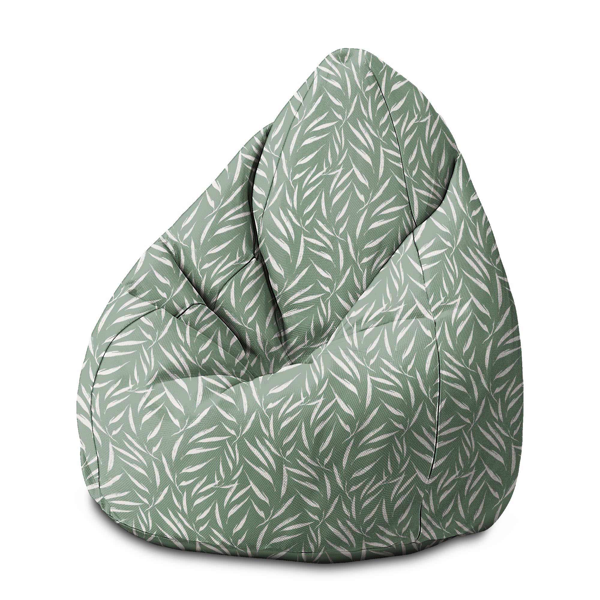 Sedací vak Pearshape Abstract Brush Leaves-M-Velvet