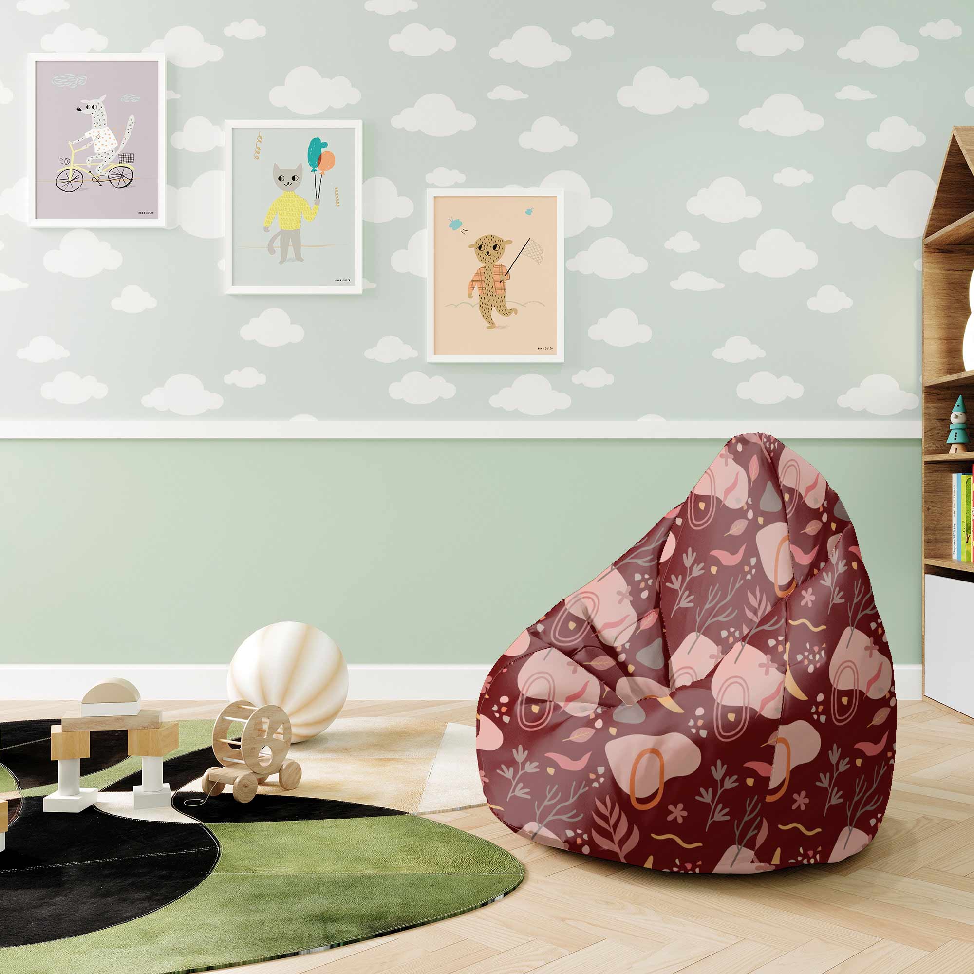Sedací vak Pearshape Abstract Nature-S-Velvet