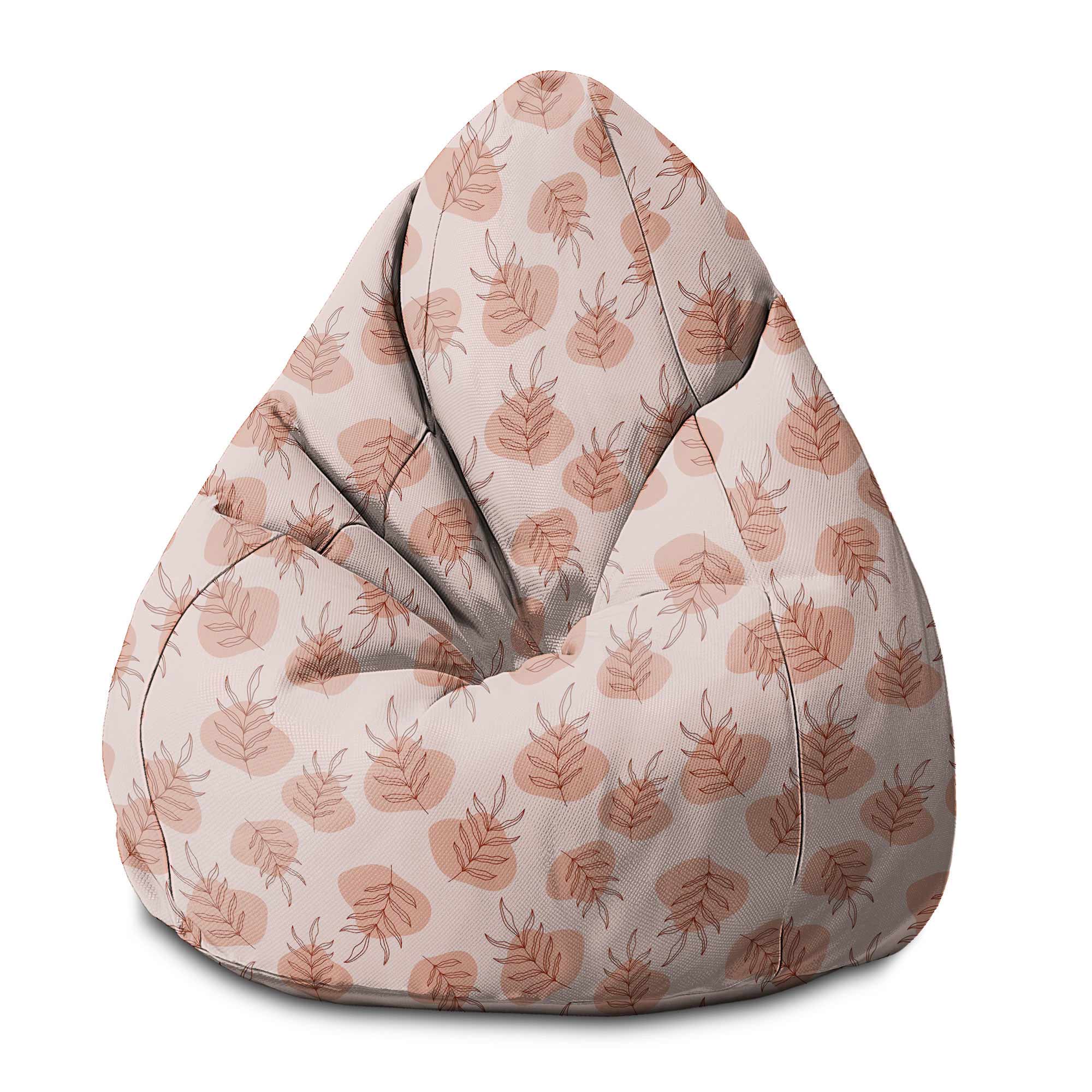 Pearshape Botanical Flowers and Leaves Pouf
