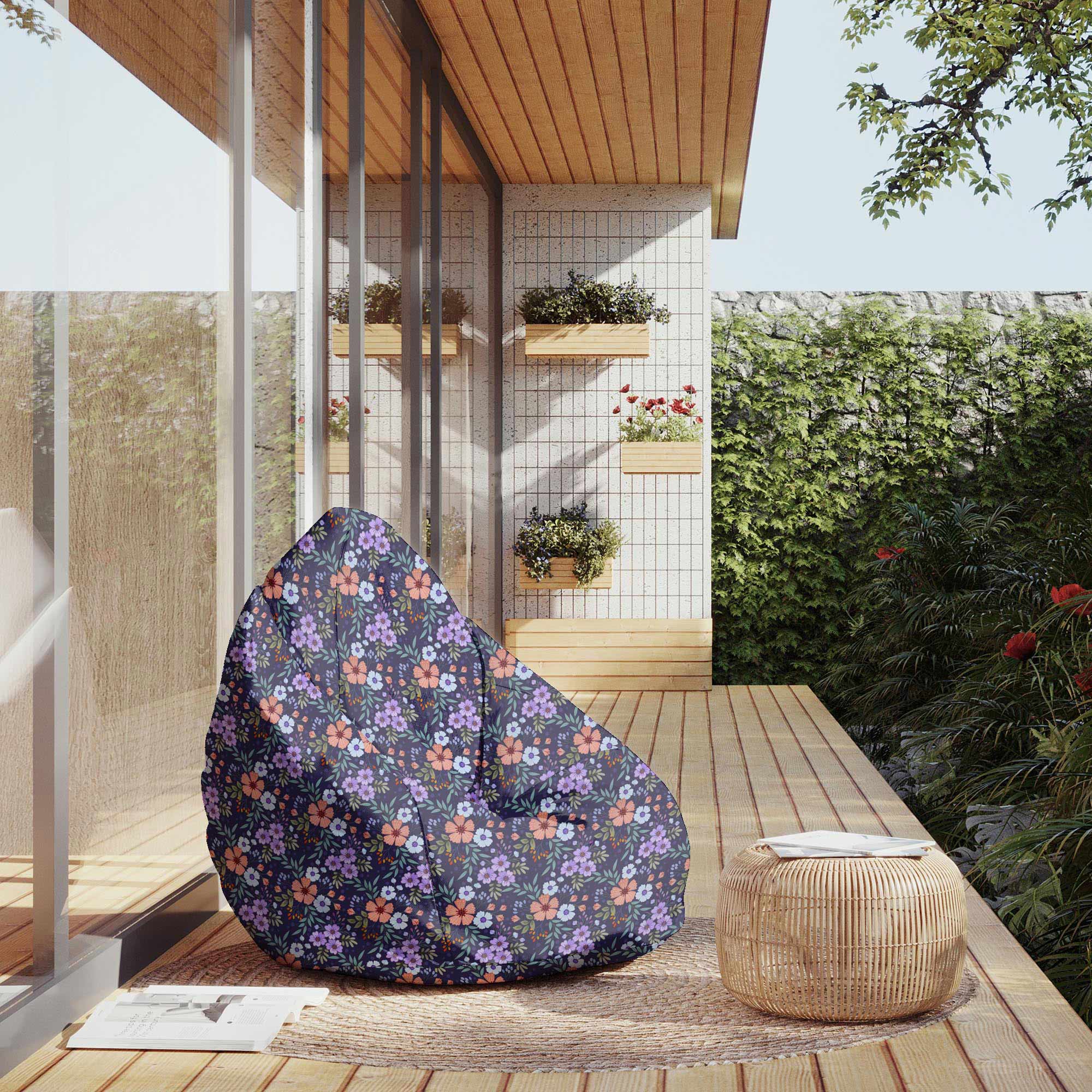 Puf Birnenform Botanisches Muster-M-Samt
