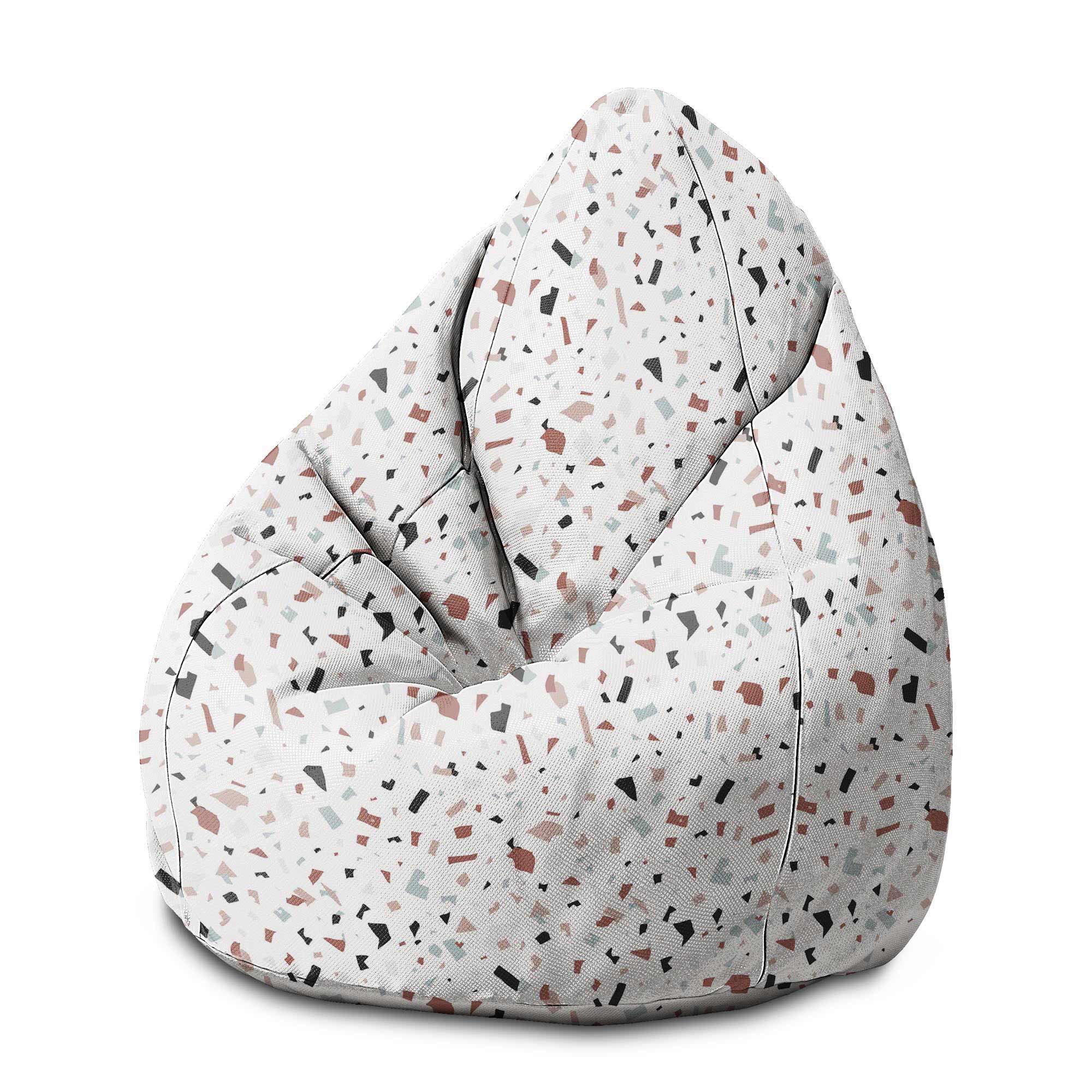 Sedací vak Pearshape Hnedý terrazzo-M-Velvet