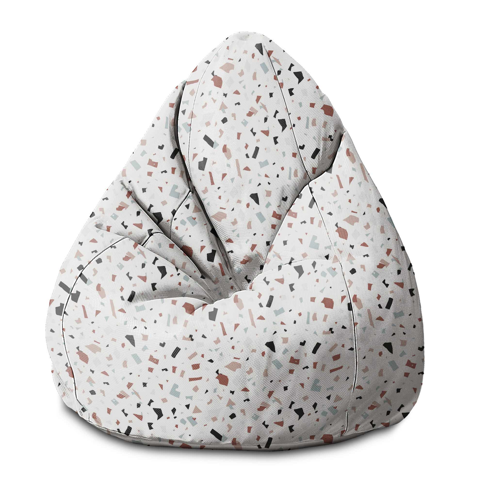 Sedací vak Pearshape Hnedý terrazzo-S-Oxford