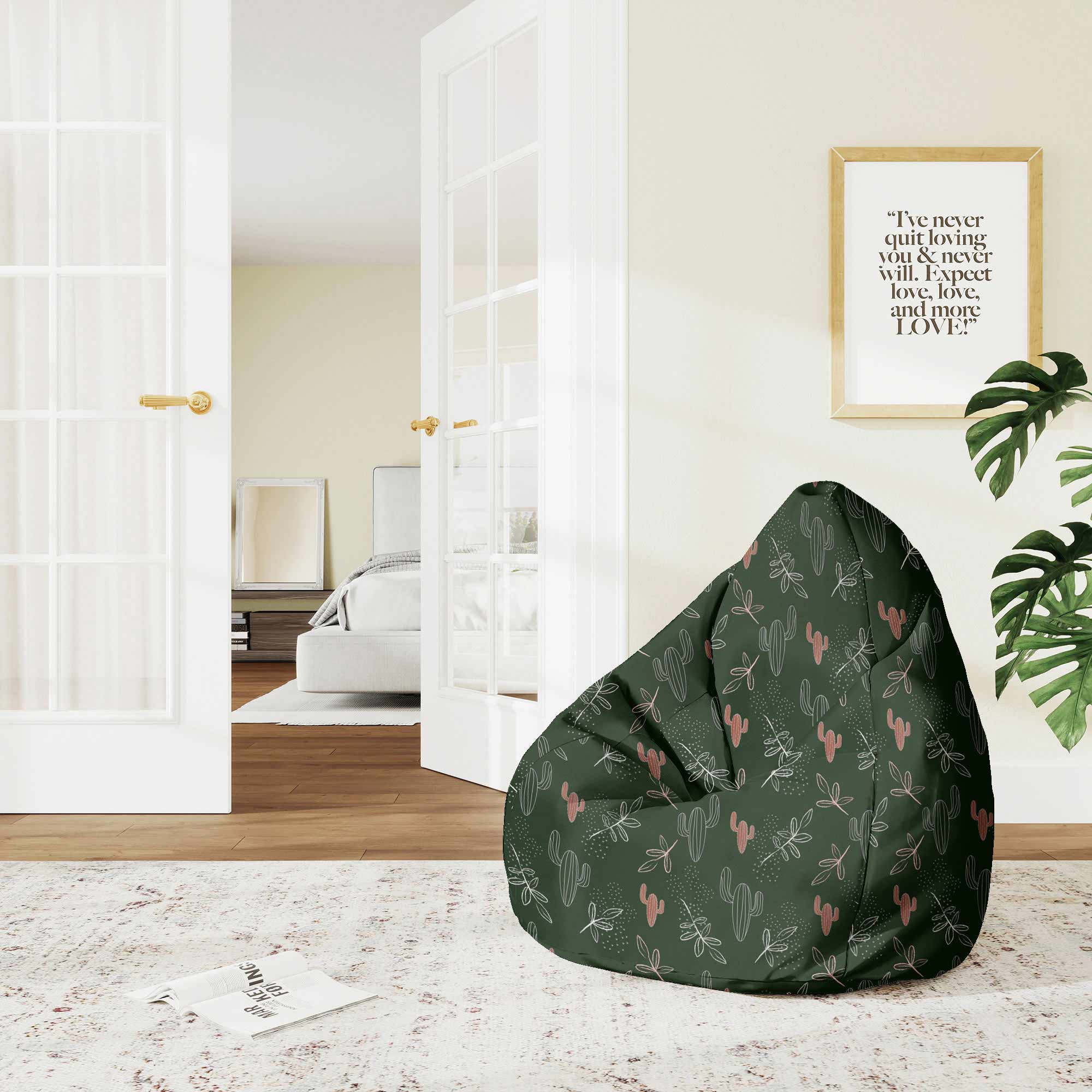 Puf Pearshape Cactus Doodles-M-Velvet