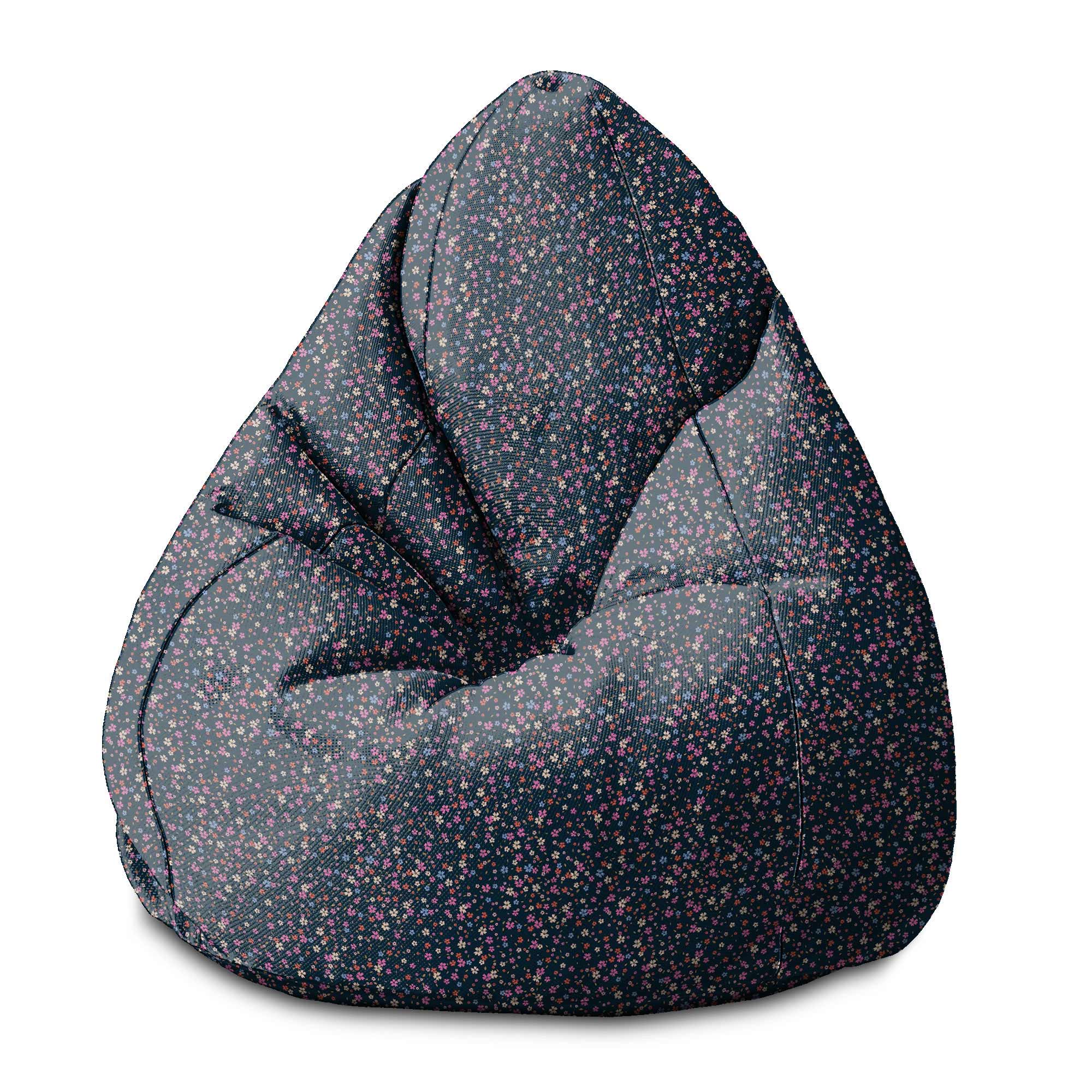 Puf Pearshape Ditsy kvetinový vzor-S-Zamat