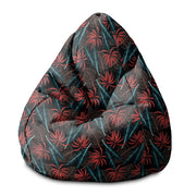Puf Pearshape Exotické listy na tmavom