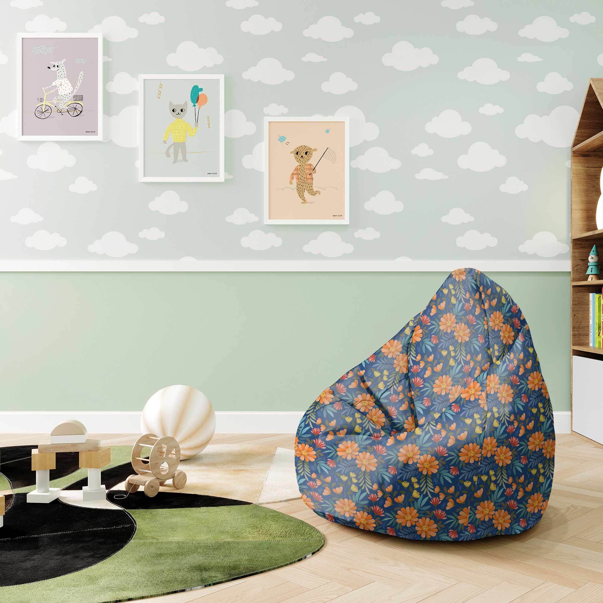 Puf Pearshape Flower Bloom-S-Velvet
