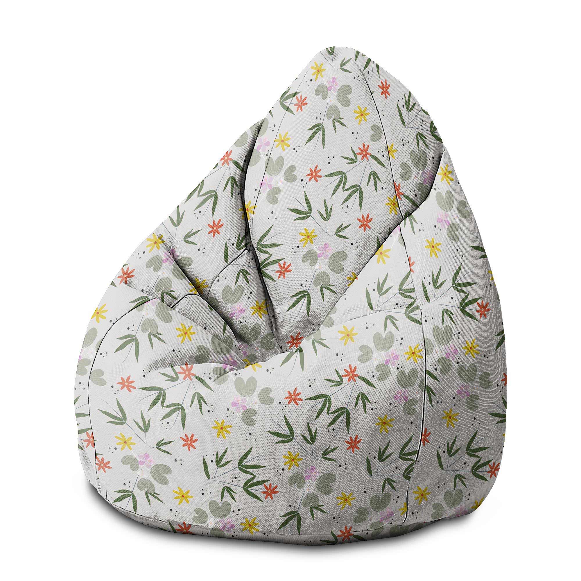 Sedací vak Pearshape Kvet Kreslenie-M-Zamat