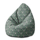 Puf Pearshape Folk Flowers on Green-M-Velvet
