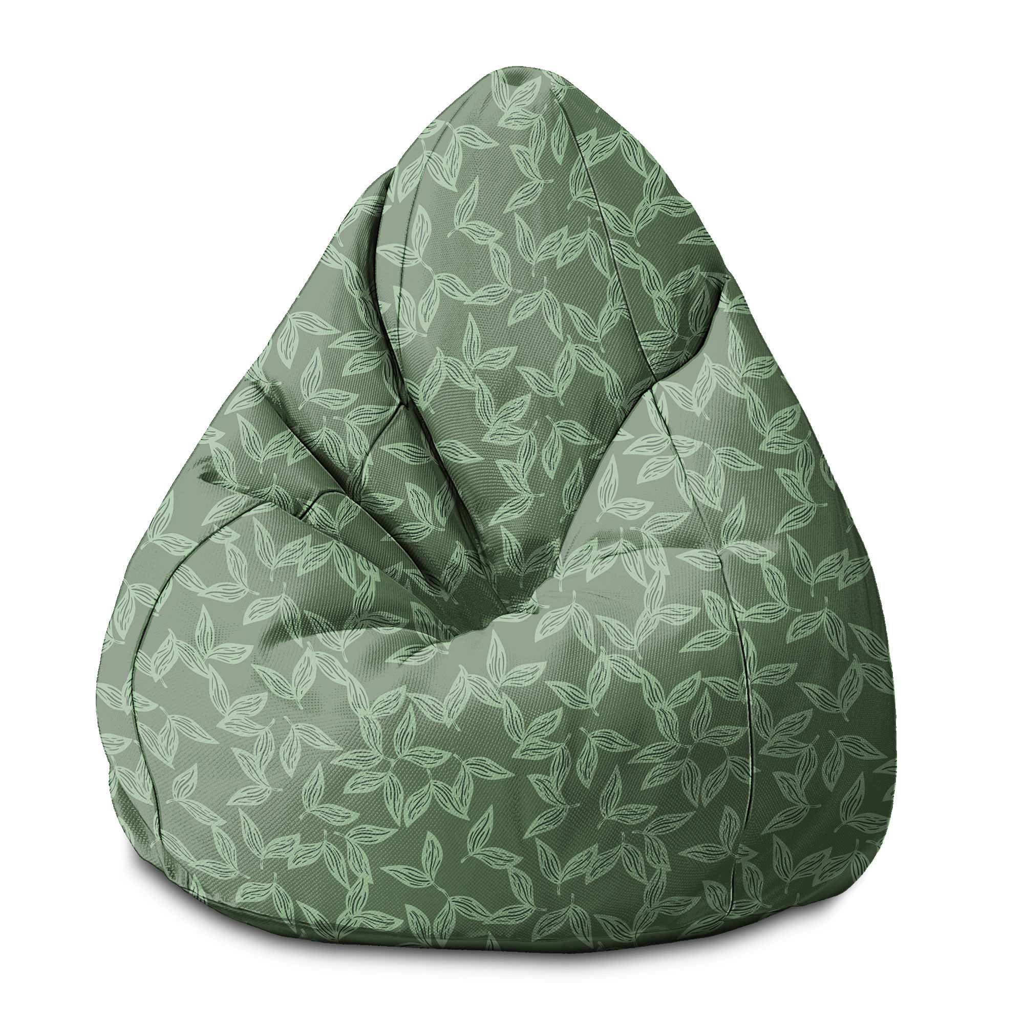Puf Pearshape Vzor bylinných listov-S-Zamat
