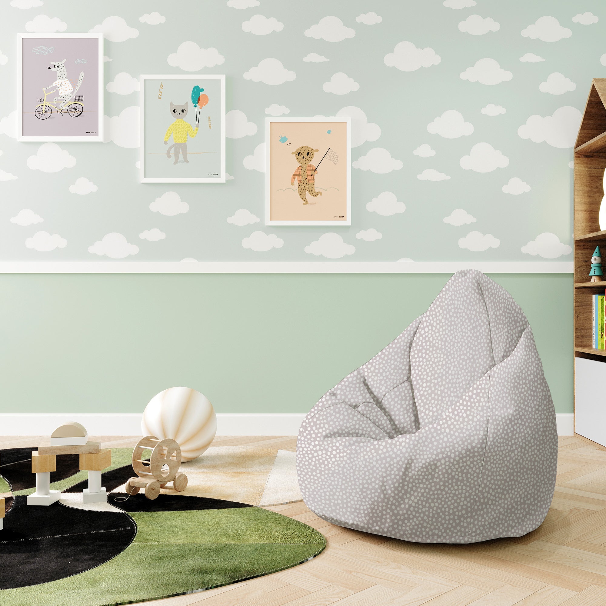Sitzpouf Birnenform Abstrakte Erddots-S-Oxford
