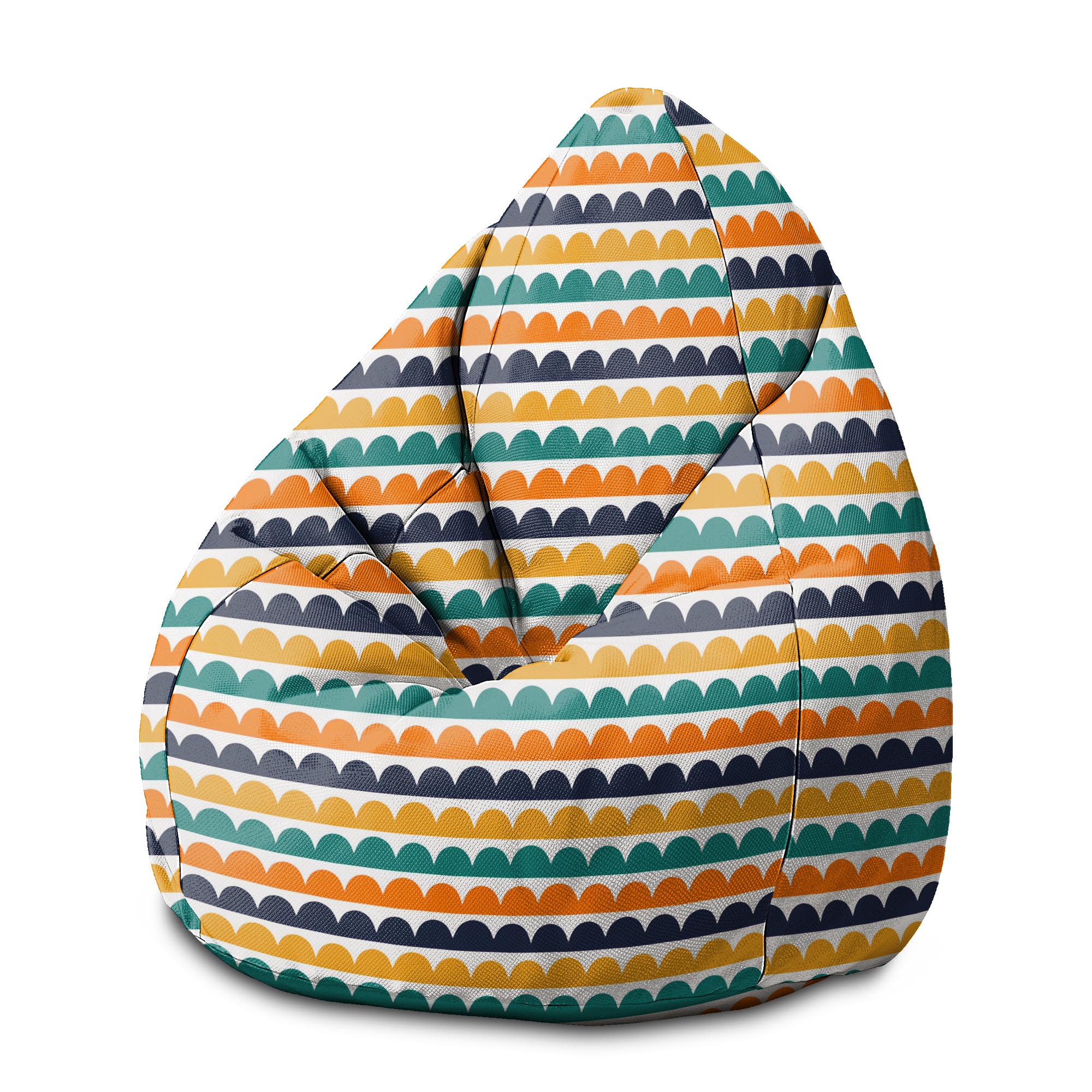 Puf Pearshape Abstraktné polovičné bodky-M-Zamat