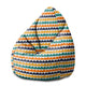 Puf Pearshape Abstraktné polovičné bodky-M-Zamat