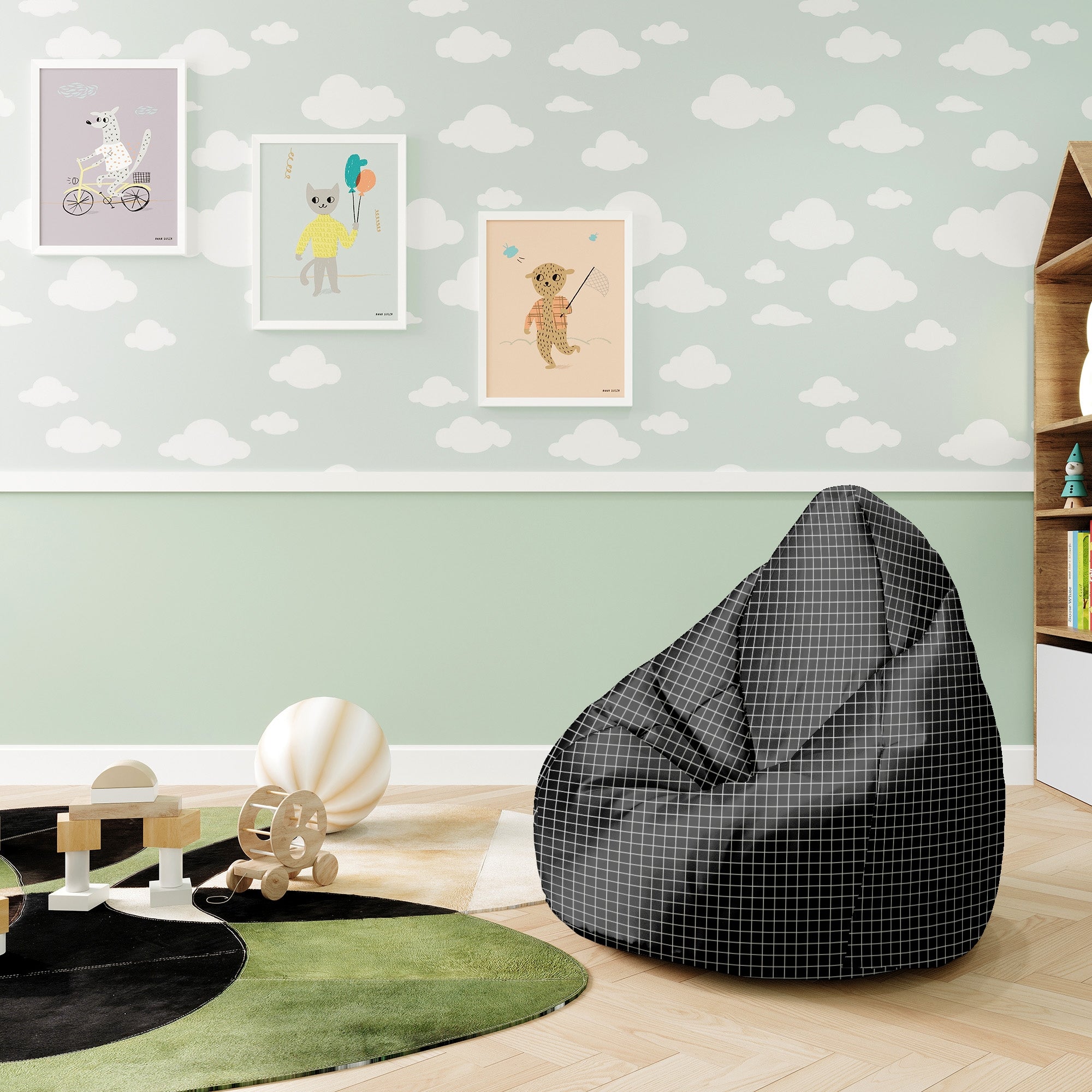 Sitzpouf Birnenform Ästhetisches Raster