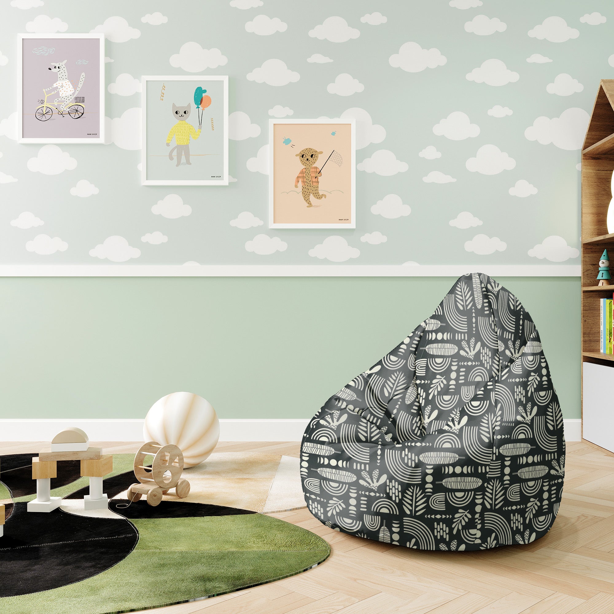 Sitzpouf Pearshape Artistic Abstract Art-S-Panama