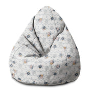 Pearshape Chevron and Flowers Pouf-S-Velvet