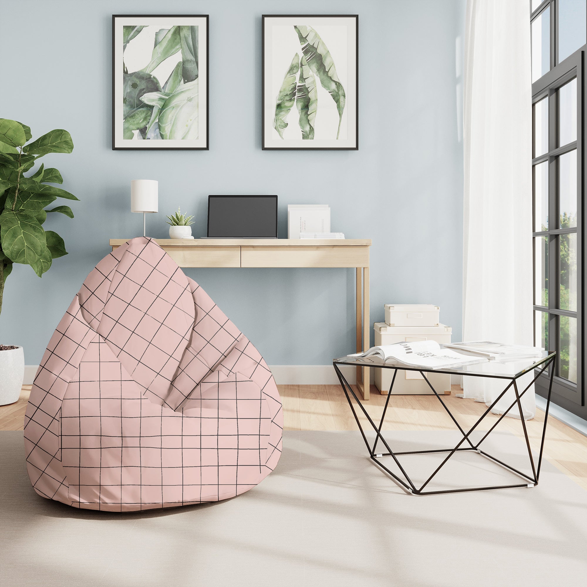 Sedací vak Pearshape Distorted Pink-M-Velvet