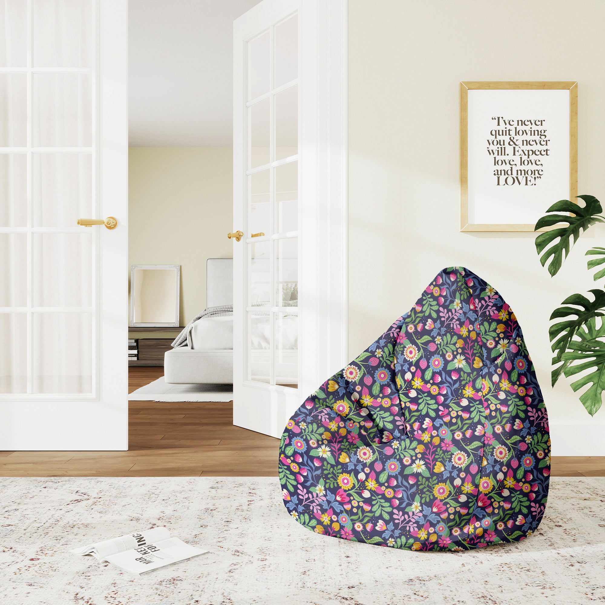 Puf Birnenform Exotisch Floral-M-Oxford