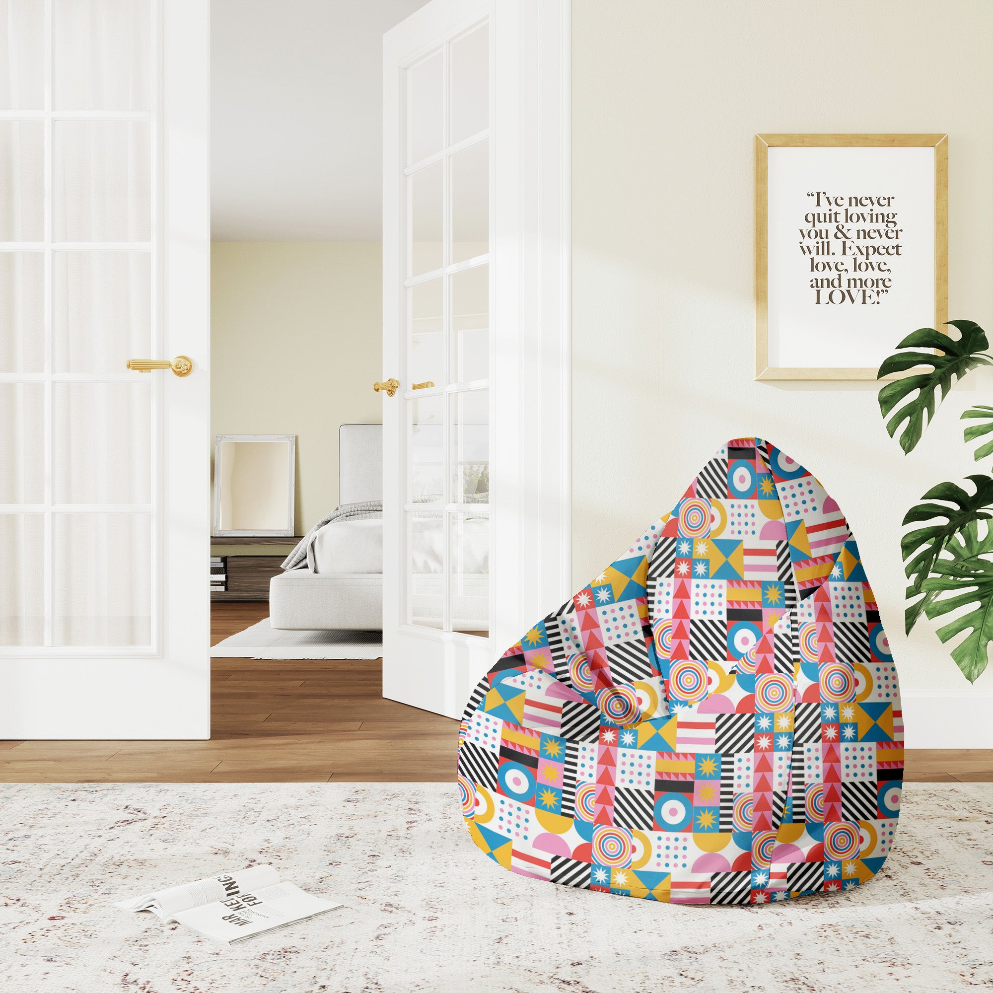 Sedací vak Pearshape Geometric Mosaic-M-Velvet