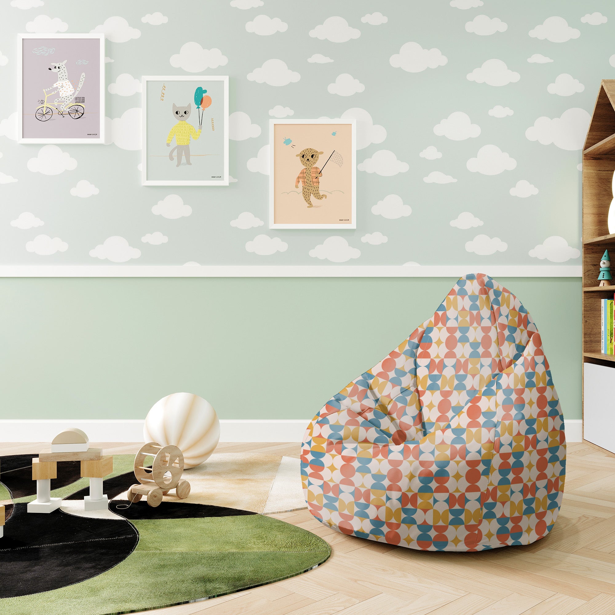 Sedací vak Pearshape Geometric Retro