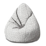 Sedací vak Pearshape Gray Abstract Leaves-M-Velvet