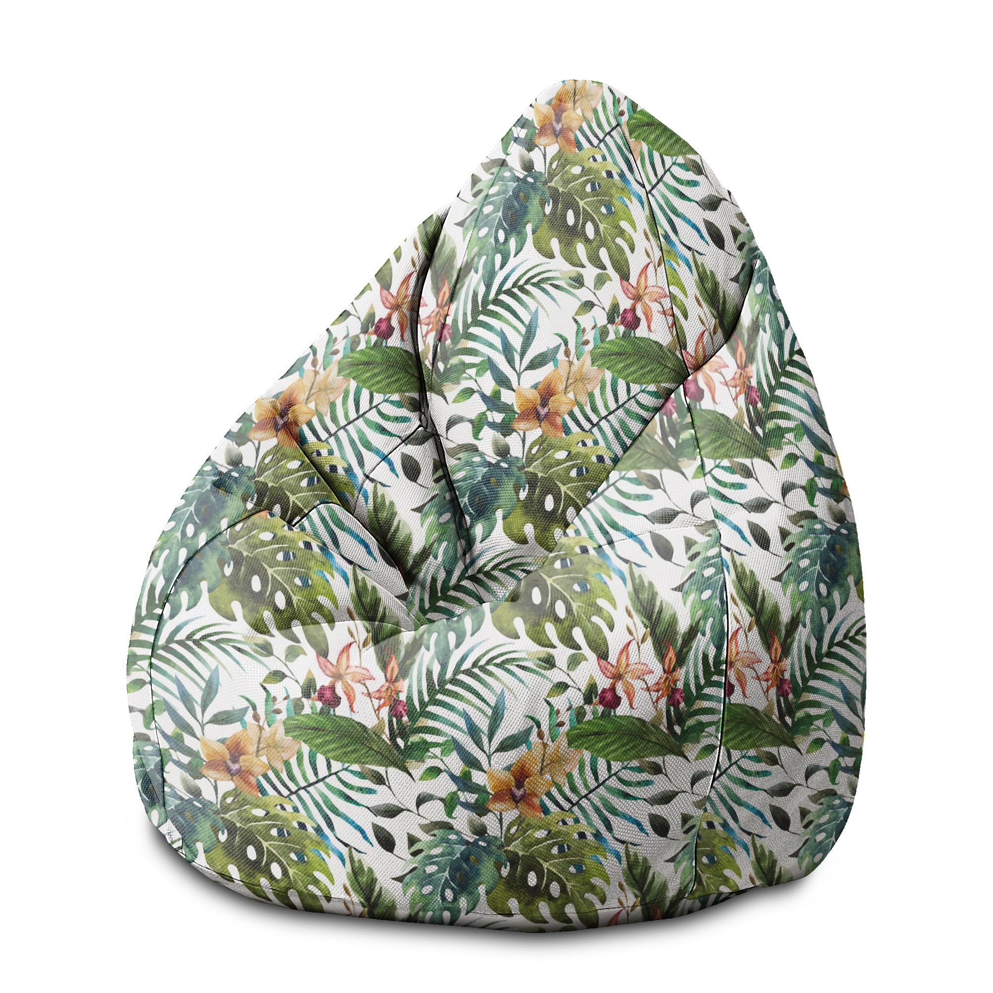 Sedací vak Pearshape Kvetinová akvarel-M-Velvet