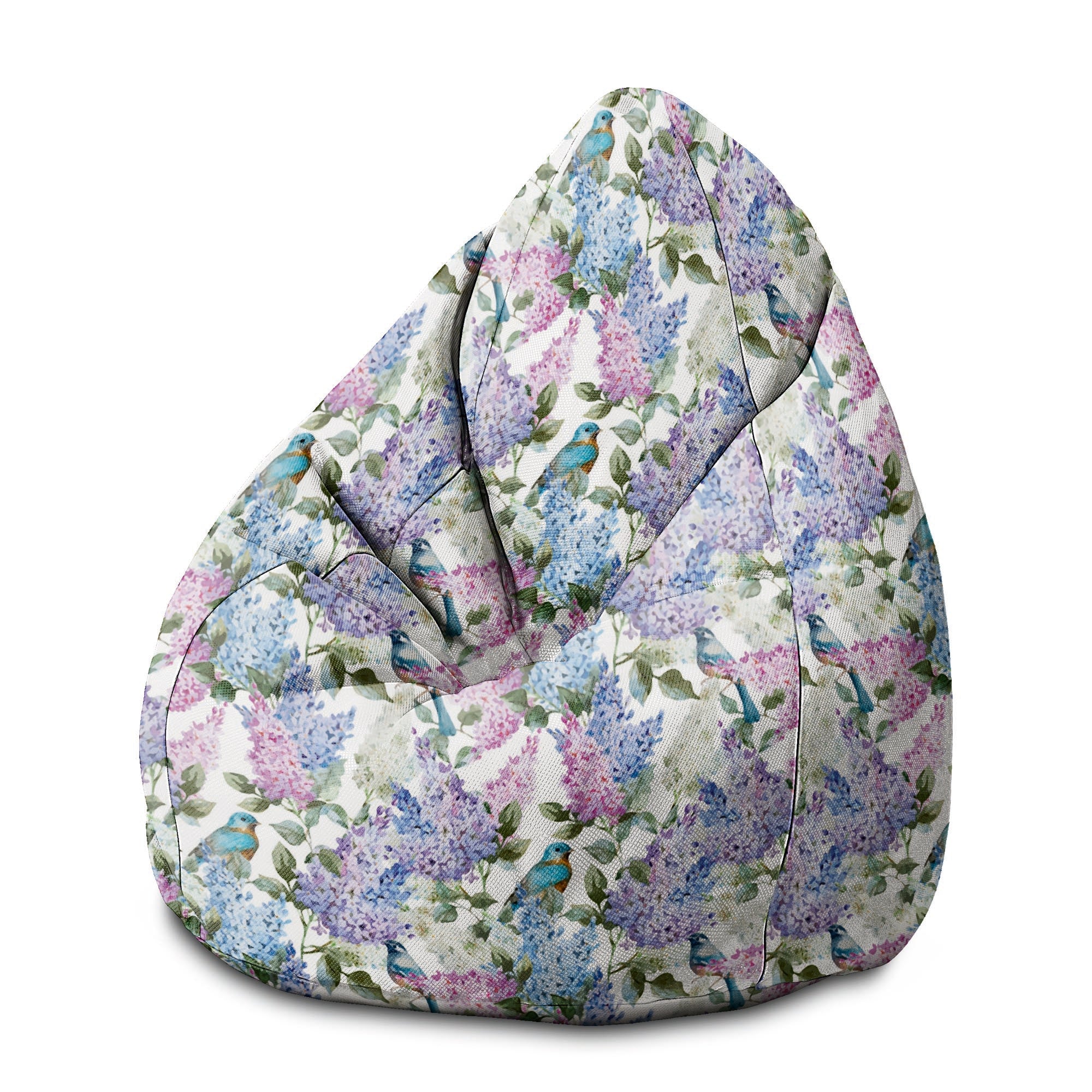 Sedací vak Pearshape Ptáci v kvetoch-M-Velvet