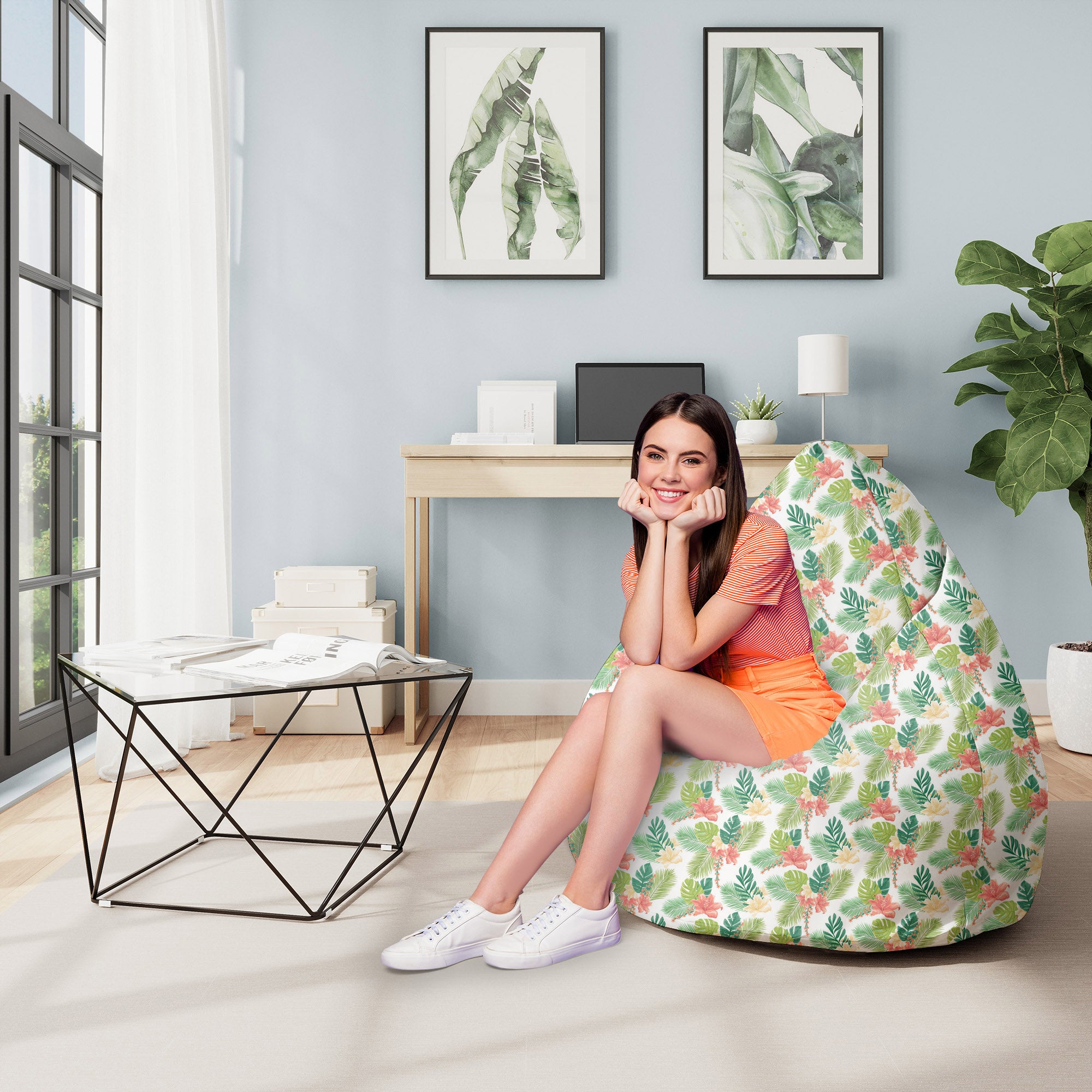 Puf Pearshape Tropical-M-Velvet