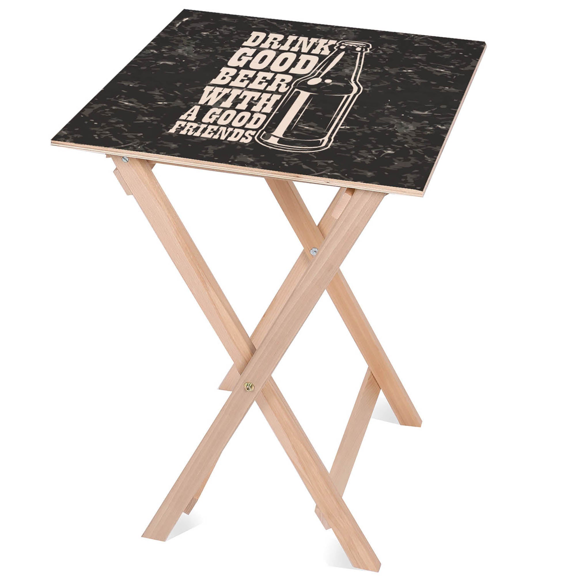 Drevený stolík Drink Good Beer-50x50 CM
