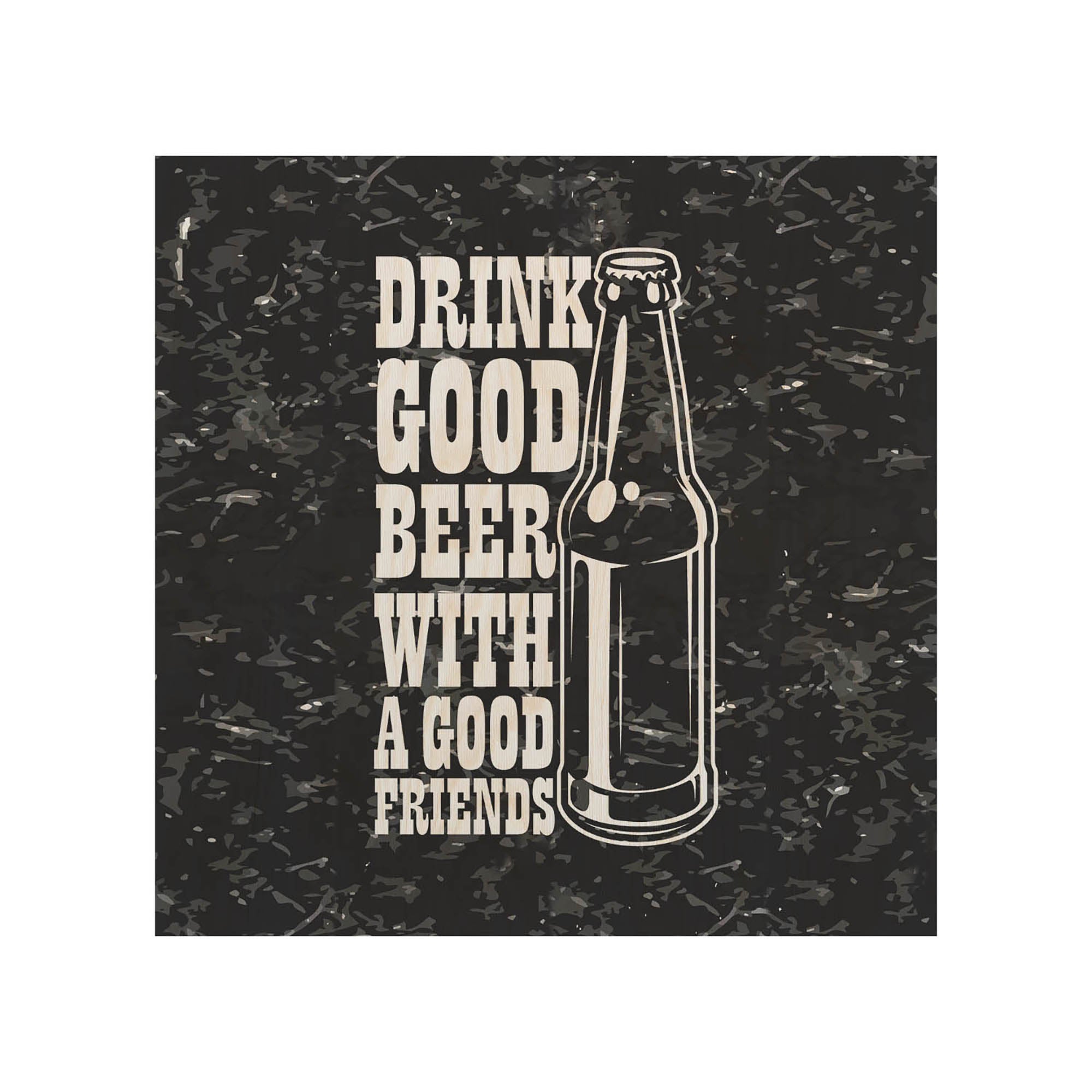 Drevený stolík Drink Good Beer-50x50 CM