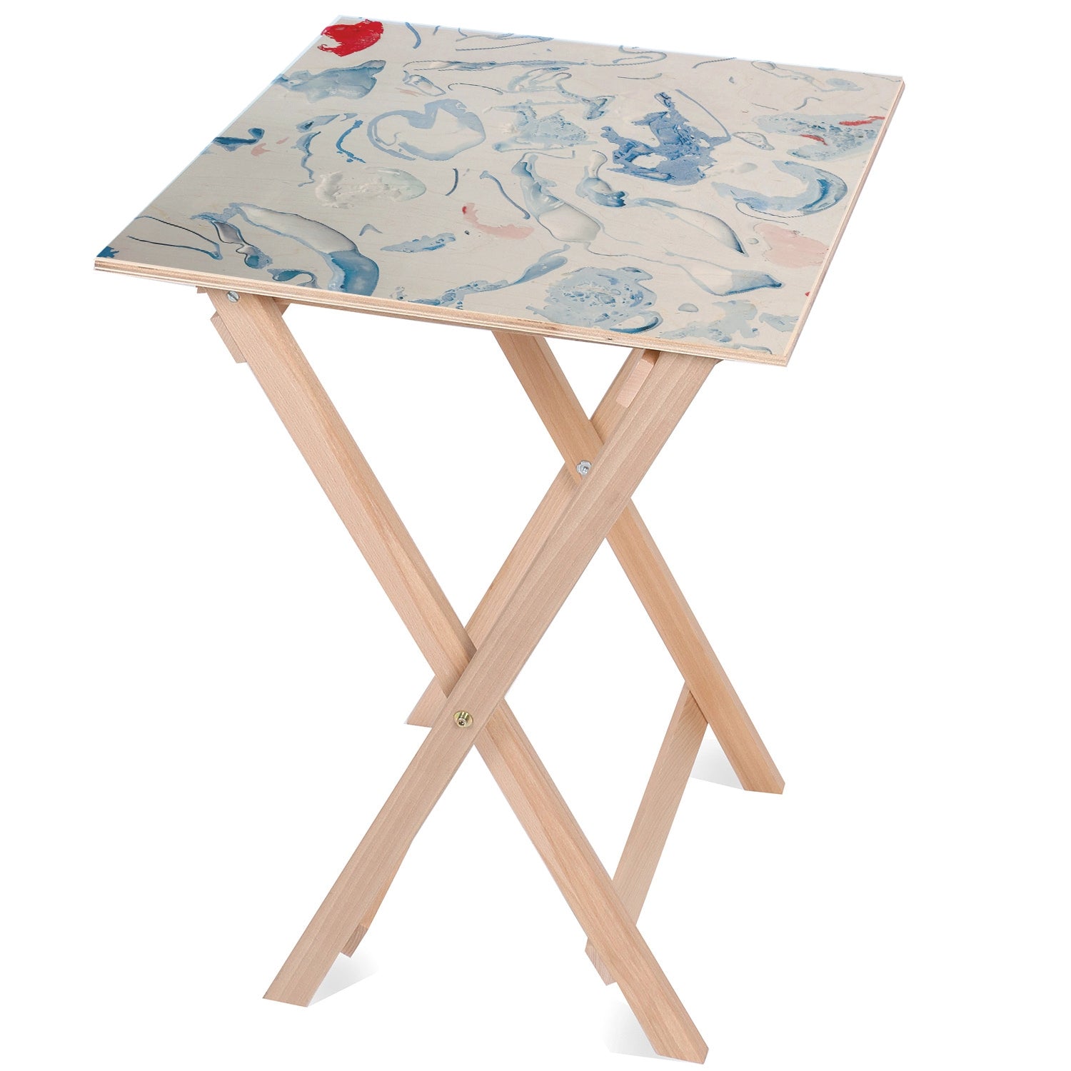 Drevený stolík Blue-50x50 CM