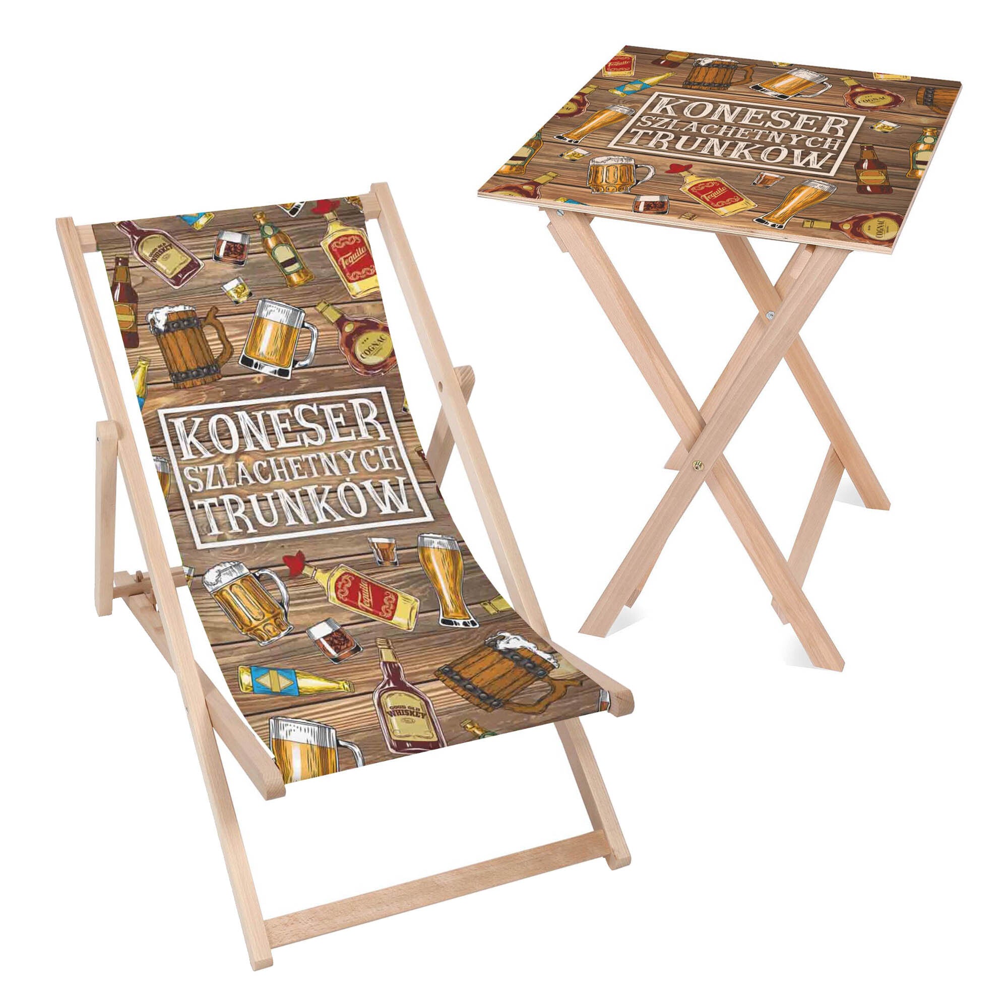 Set Deck Chair and Table Dad Connoisseur of Fine Drinks