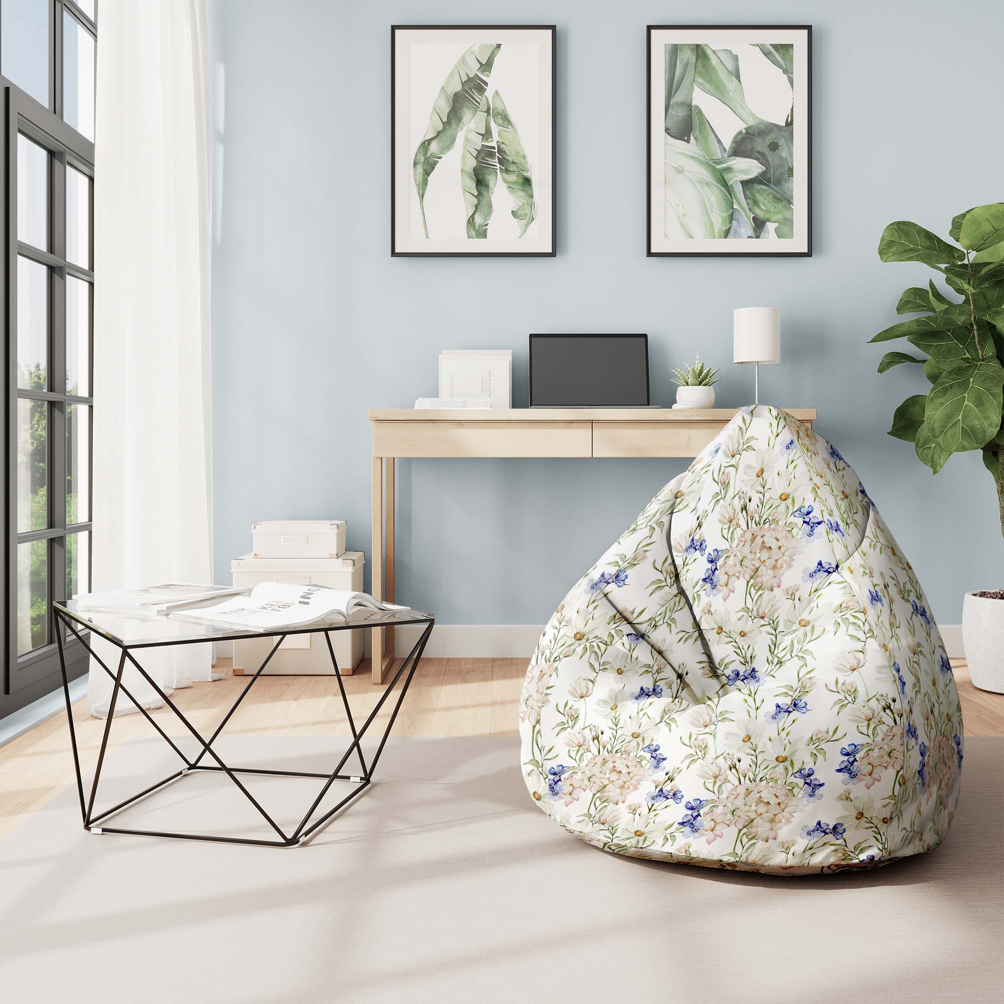 Puf Pearshape Amazing Floral-Oxford