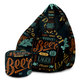 Puf Pearshape s podnožkou Black Beer-Oxford