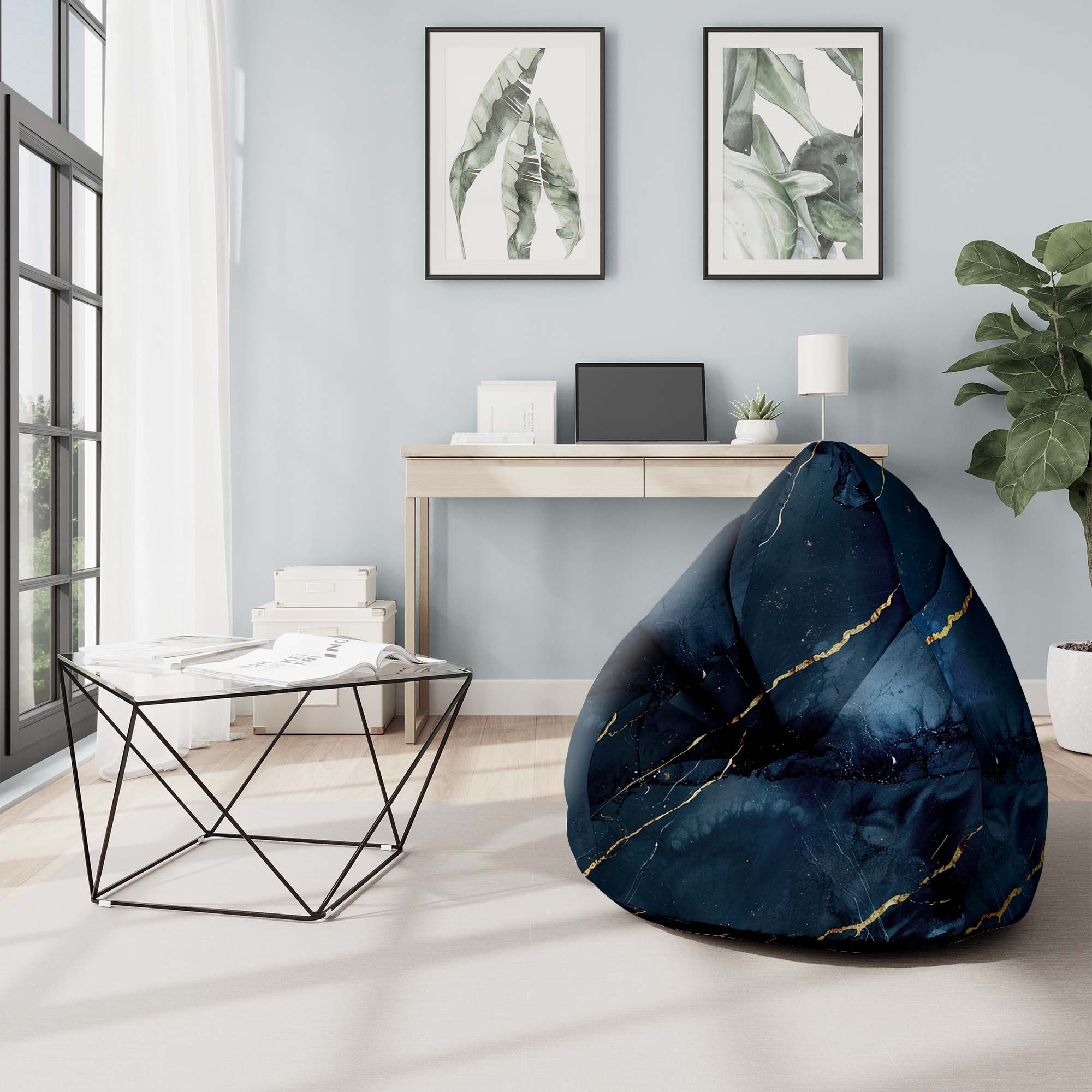 Puf Pearshape Black Mystery-S-Oxford
