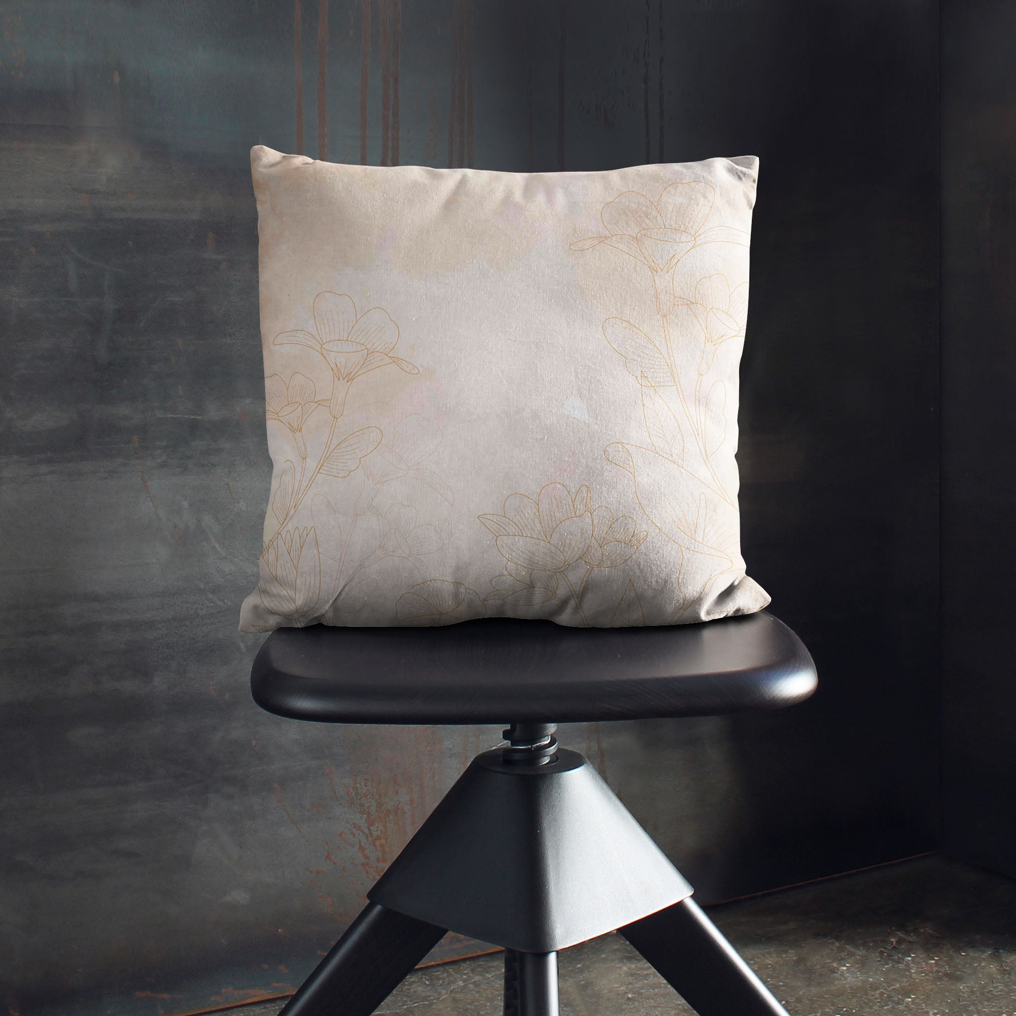 Poduszka Boho Beige Flowers-Velvet