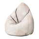 Sitzsack Birnenform Beige Blumen-Samt