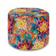 Okrúhly puf podnožka Botanical Floral Geometric Pattern-Velvet