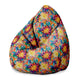 Puf Pearshape Botanický kvetinový geometrický vzor