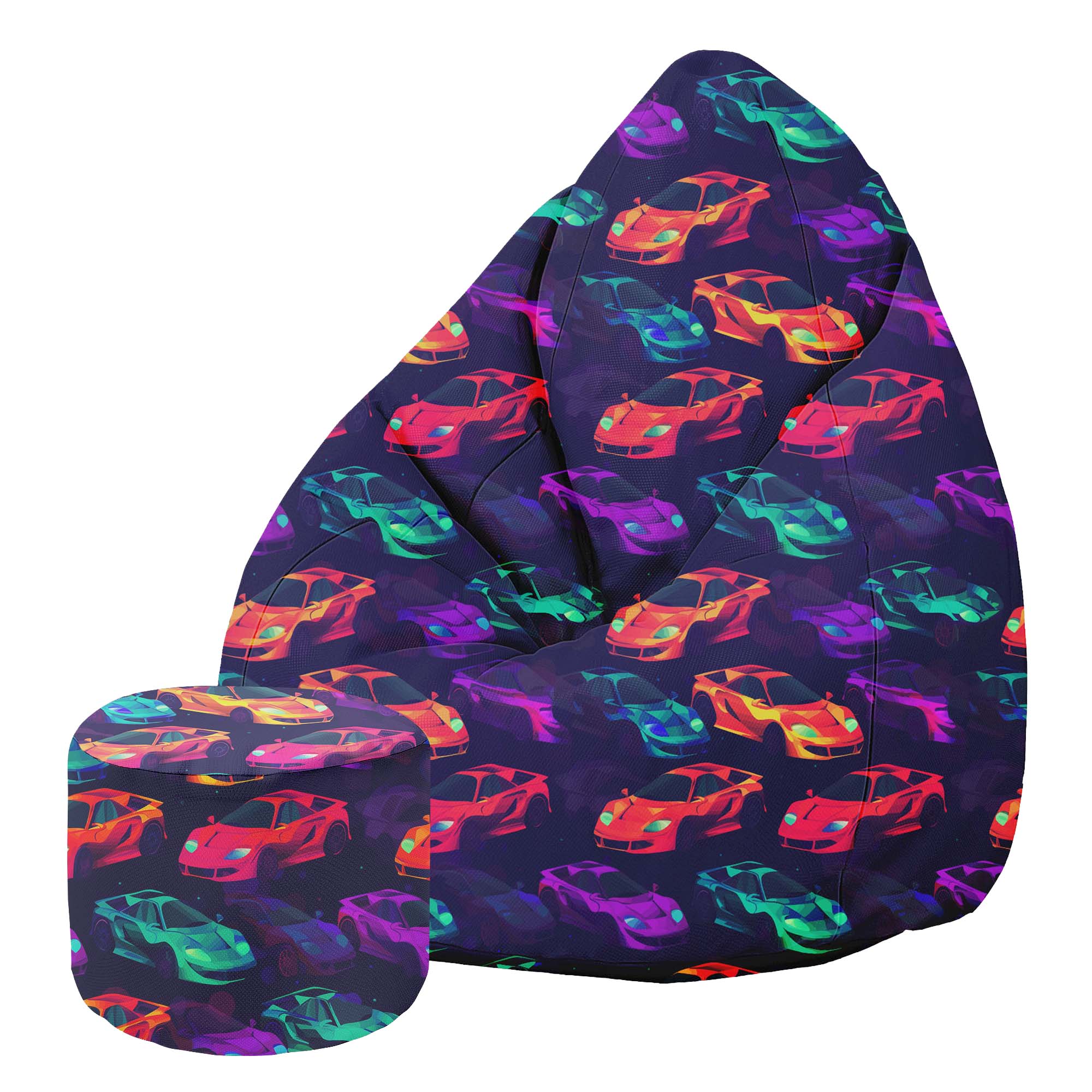 Puf Pearshape s podnožkou Cars-Oxford
